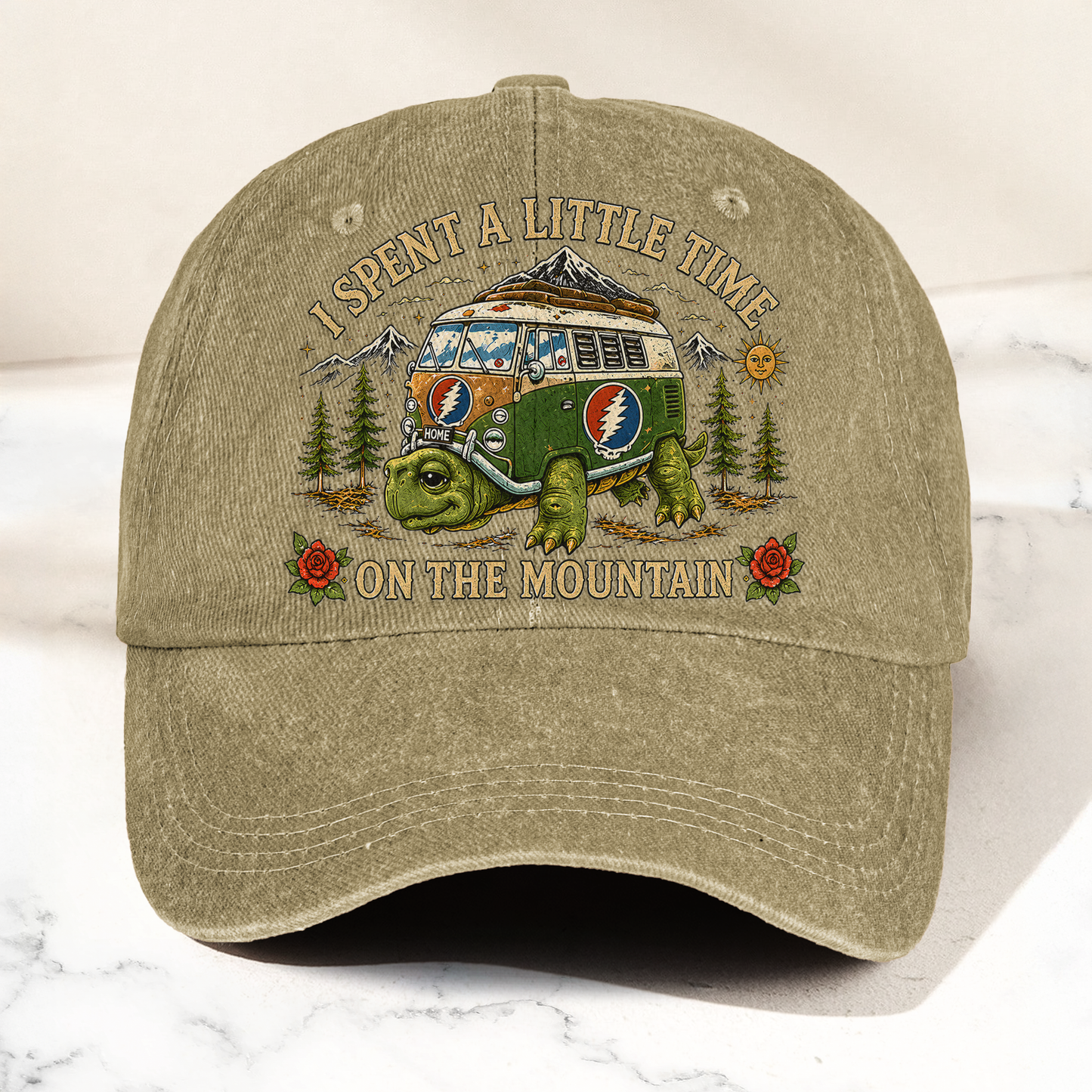 Grateful Dead New Speedway Boogie Toured Bus Terrapin Denim Cap – Retro Vintage Dad Cap Gift For Dad (With Box)