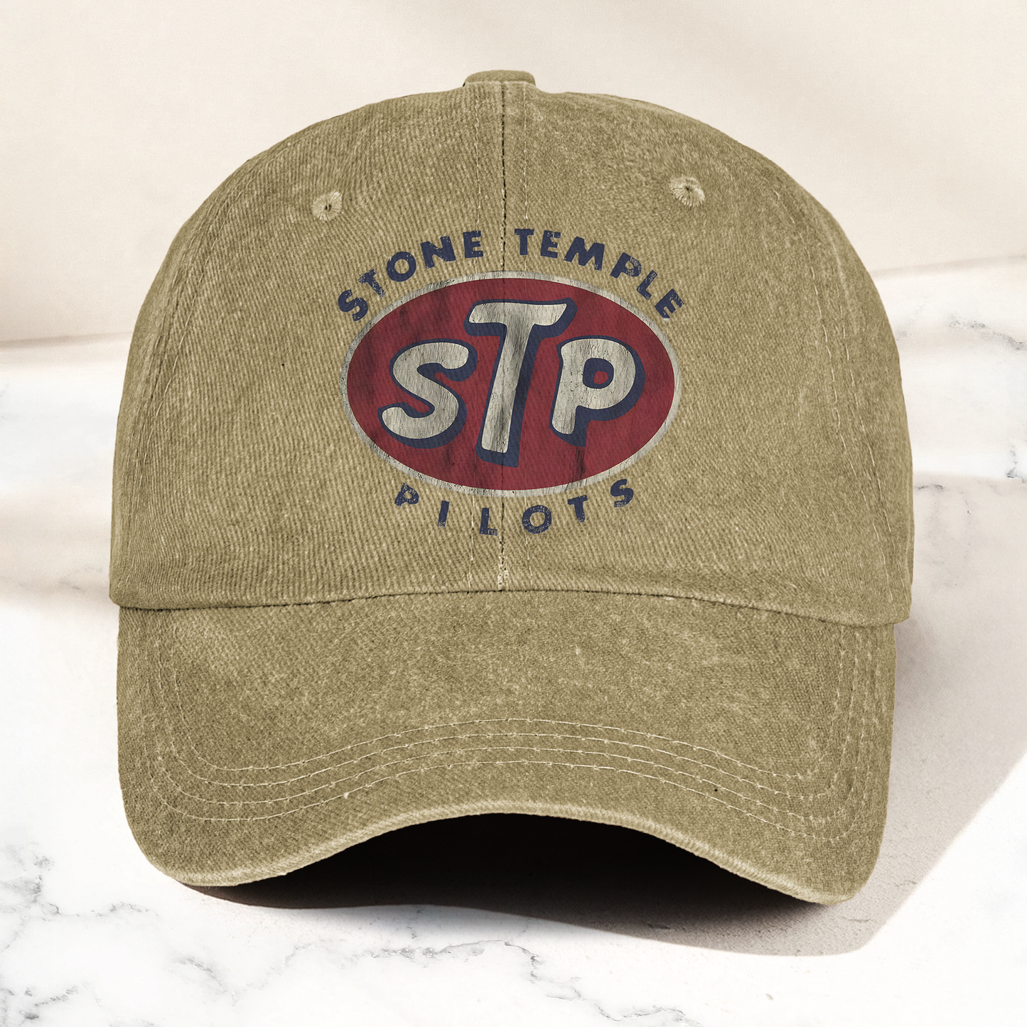 Stone Temple Pilots STP Logo Vintage Denim Cap – Retro Rock Band Cap Gift For Dad (With Box)