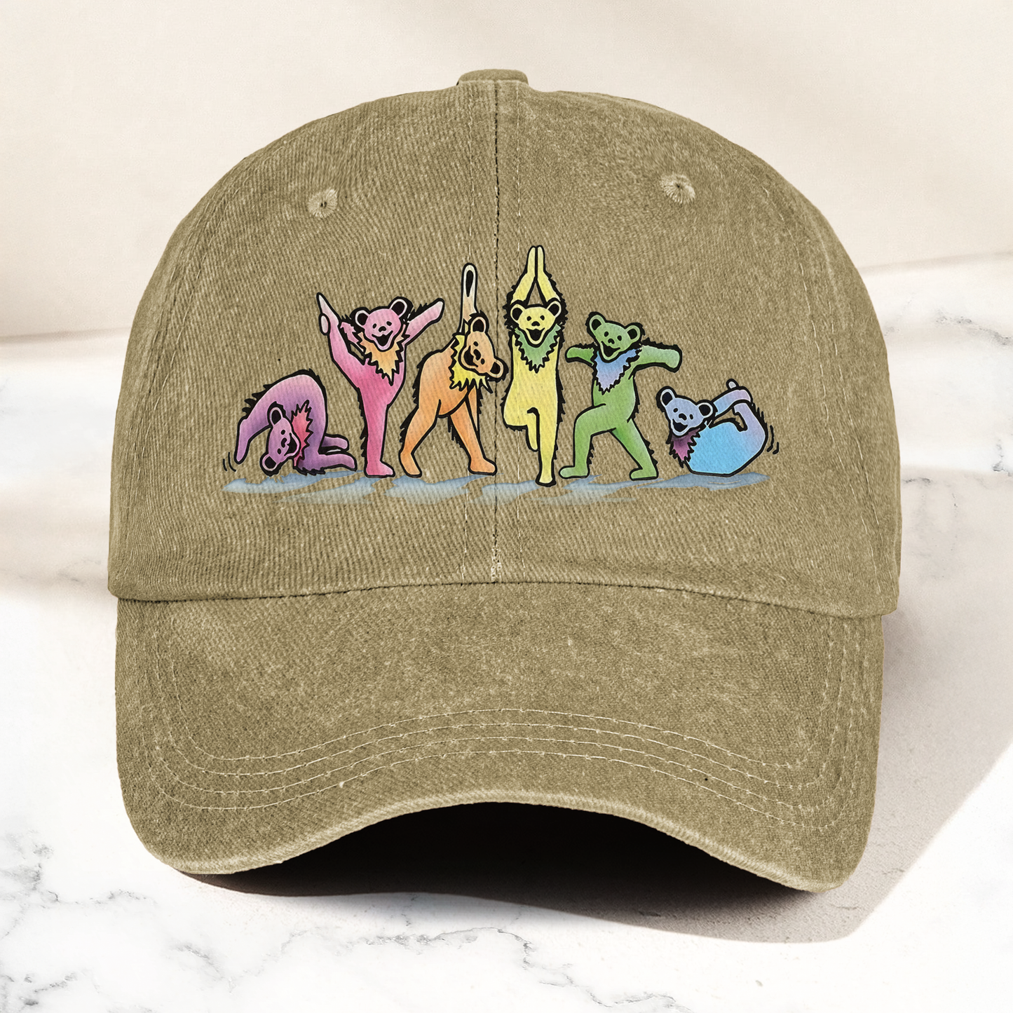 Grateful Dead  Dancing Bears Yoga Tickets Denim Cap – Retro Punk Rock Music Fan Cap Gift For Dad (With Box)