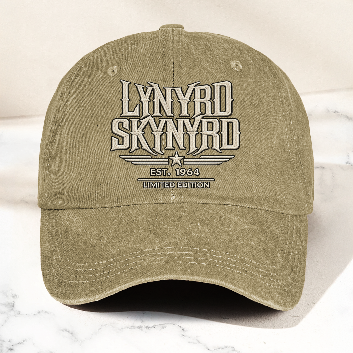 Lynyrd Skynyrd Band Logo Est 1964 Denim Cap – Retro Vintage Dad Cap Gift For Dad (With Box)
