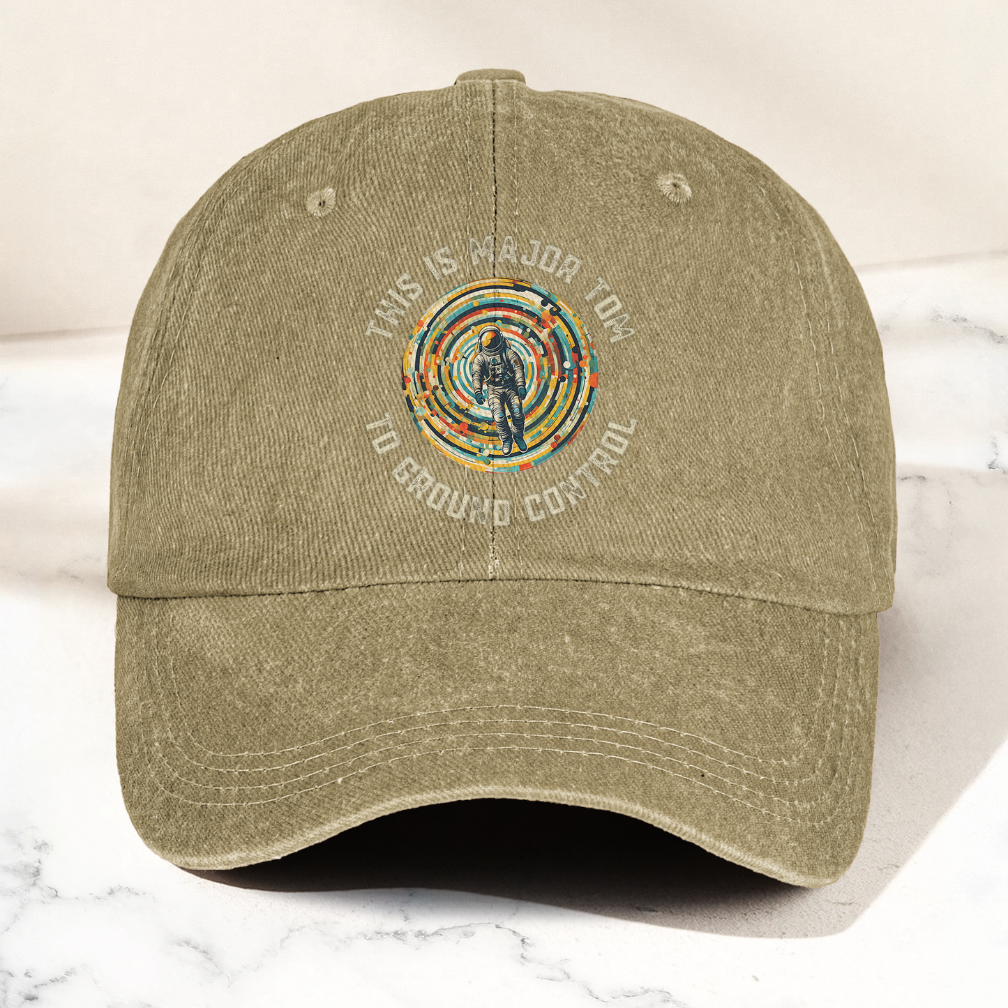 David Bowie This is Major Tom to Ground Control Denim Cap – Retro Punk Rock Music Fan Cap Gift For Dad (With Box)