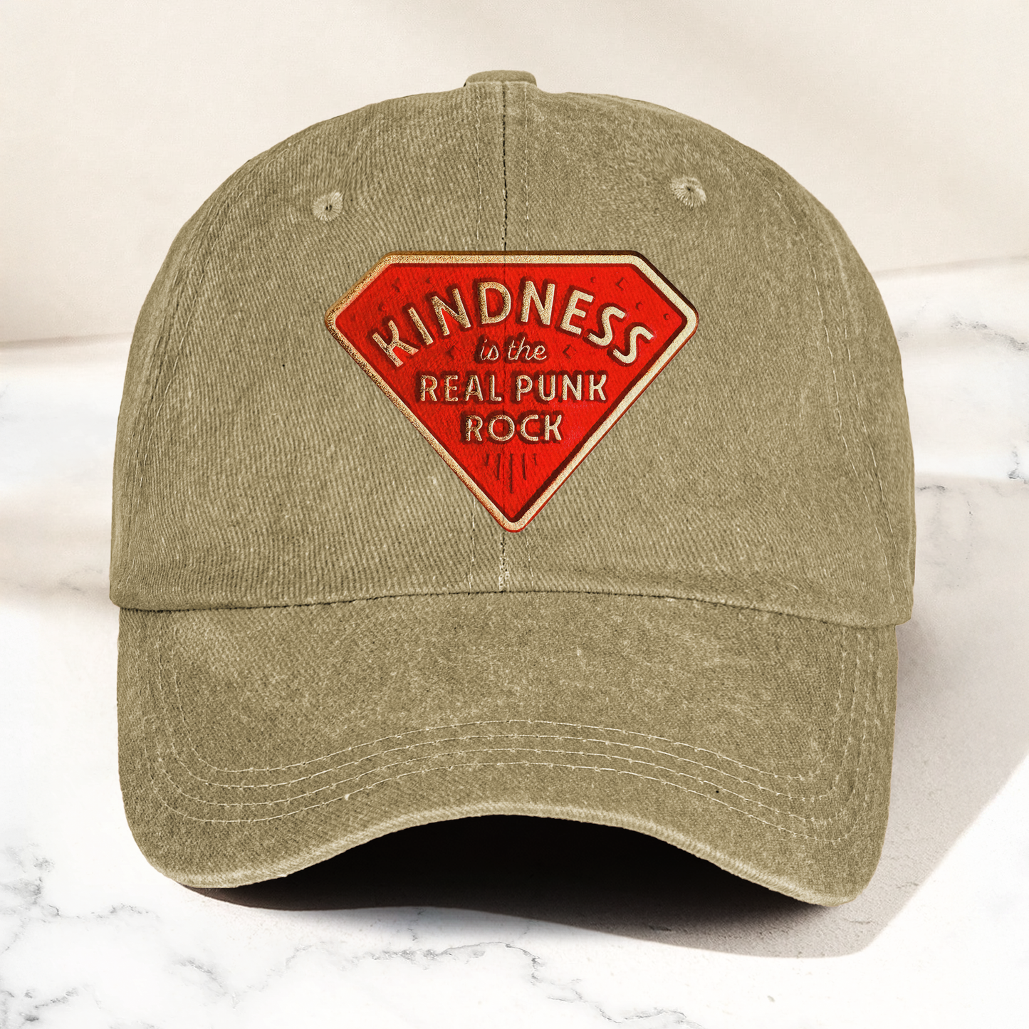 Kindness is the Real Punk Rock Denim Cap – Retro Punk Rock Music Fan Cap Gift For Dad (With Box)