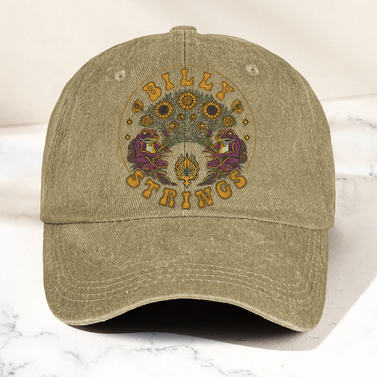 Billy Strings Sunflowers Frog Graphic Cosmic Bluegrass Retro Denim Cap – Retro Vintage Dad Cap Gift For Dad (With Box)