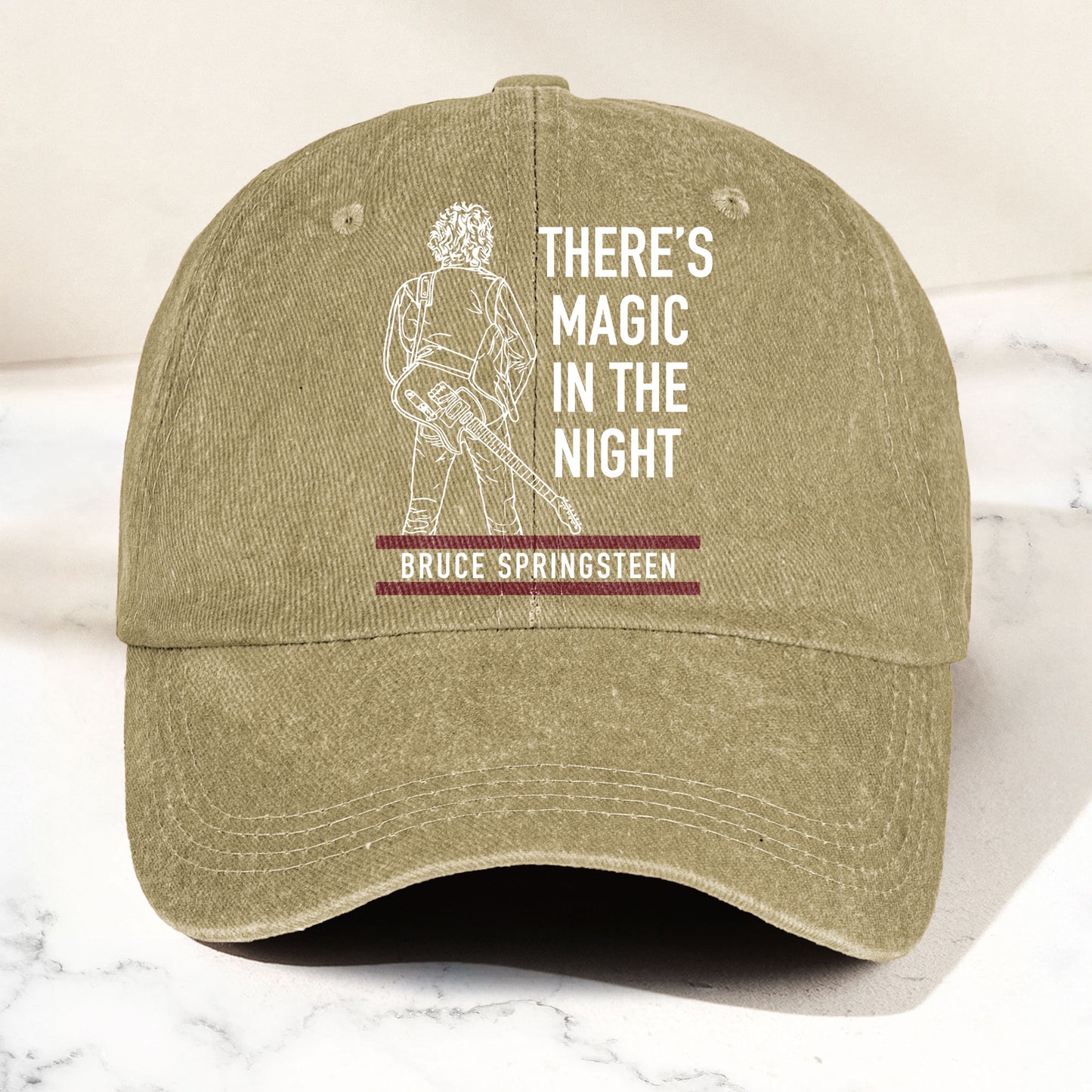 Bruce Springsteen Magic In The Night Denim Cap - Retro Vintage Dad Cap Gift For Dad (With Box)