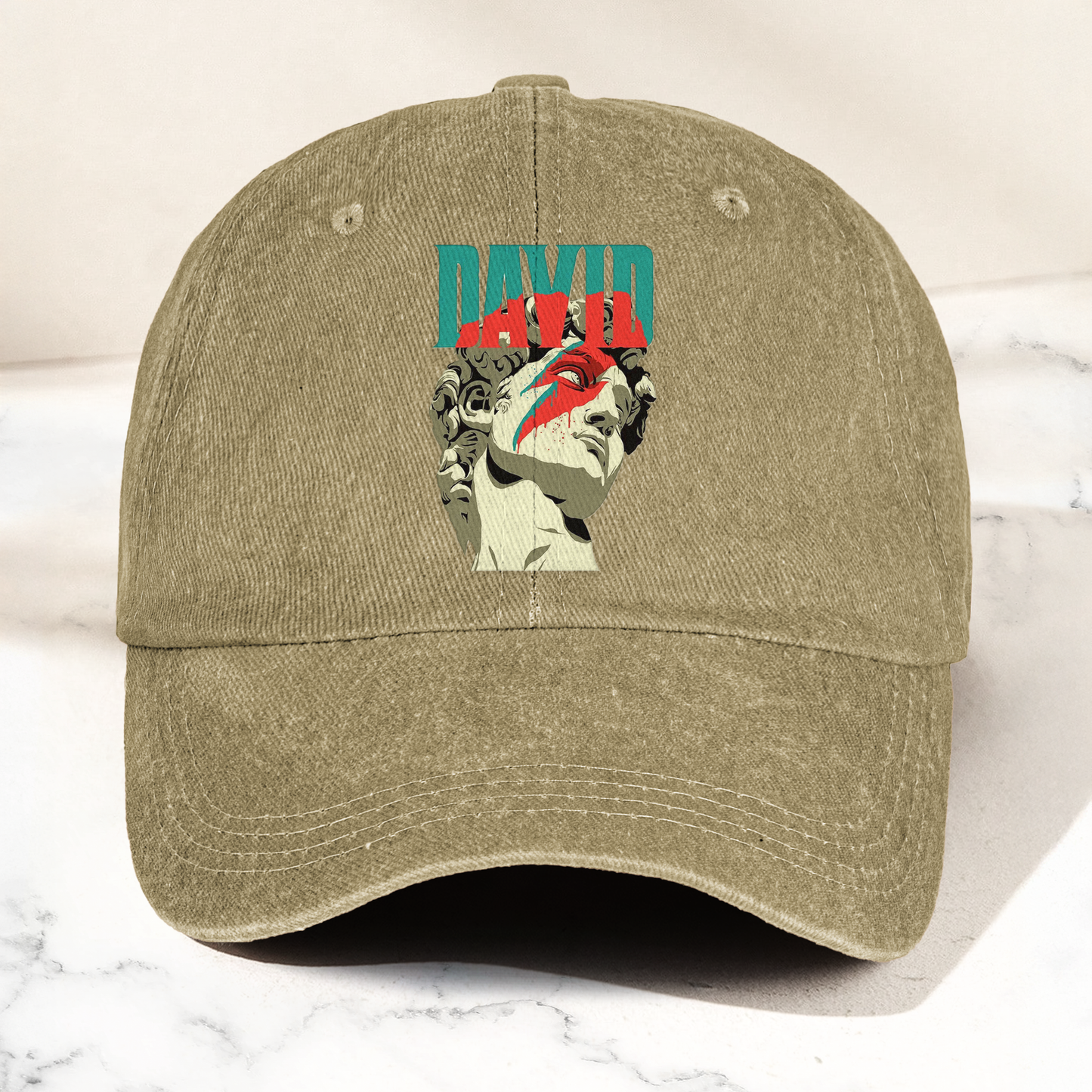 David Bowie Michelangelo David Statue Denim Cap – Retro Music Fan Cap Gift For Dad (With Box)