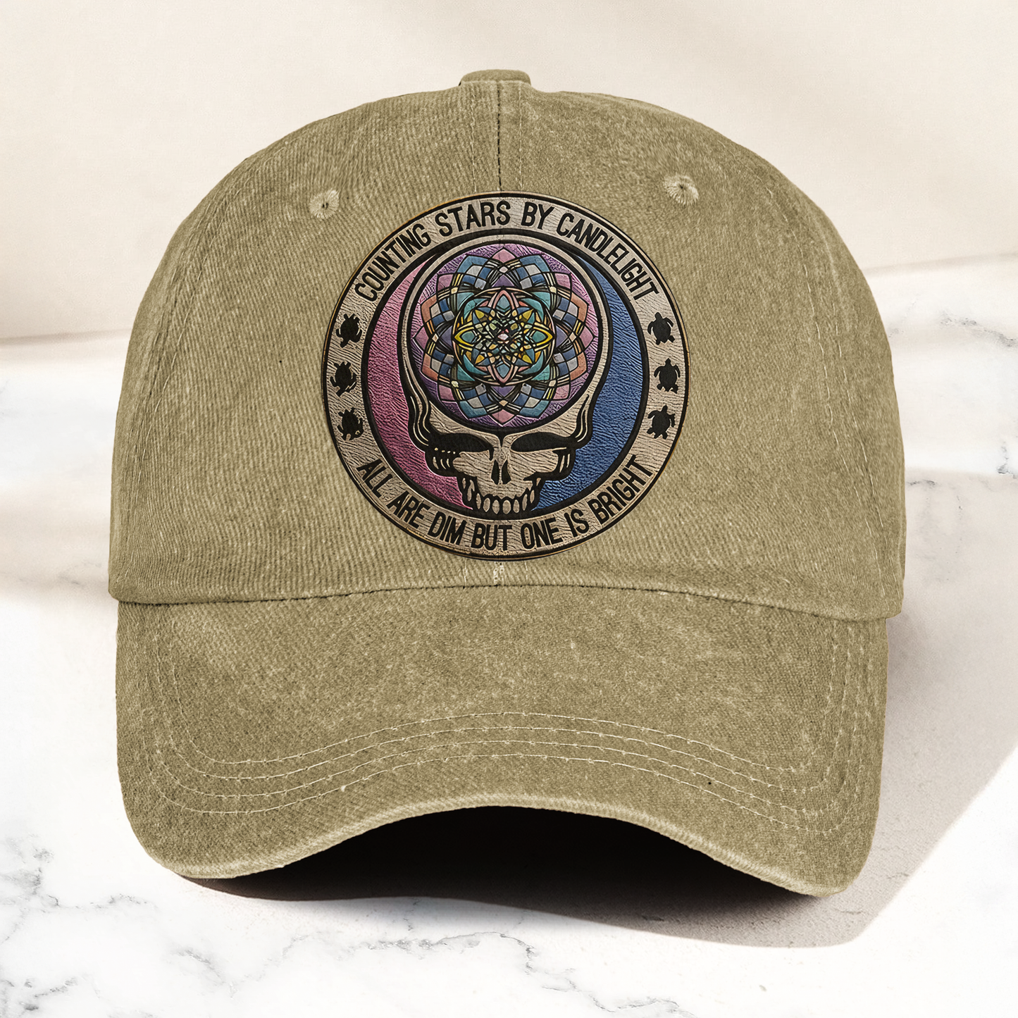 Grateful Dead Steal Your Face Terrapin Station Song Denim Cap – Retro Vintage Dad Cap Gift For Dad (With Box)