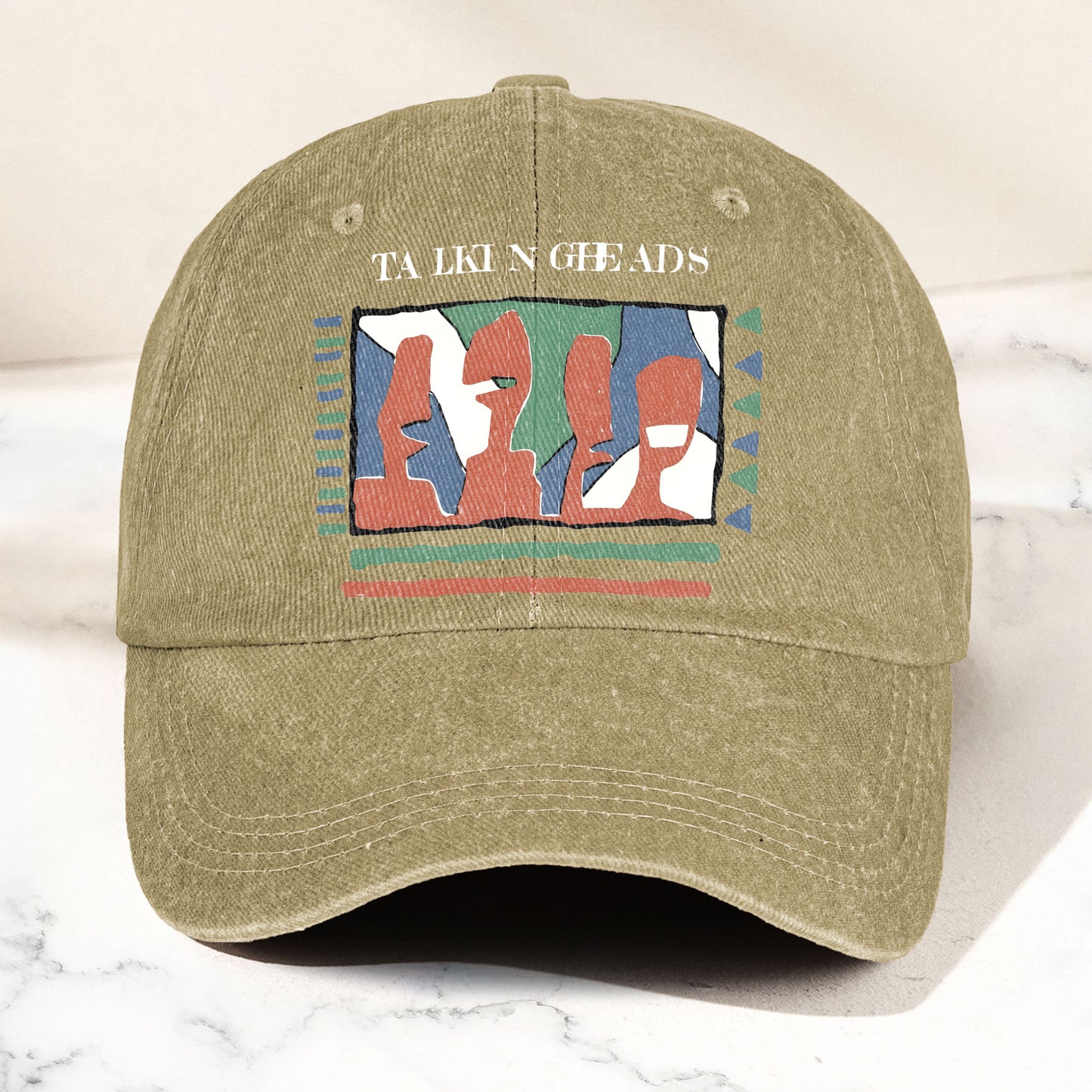 Talking Head Artwork Denim Cap – Retro Talking Head Tribute Merch Dad Hat (With Box)