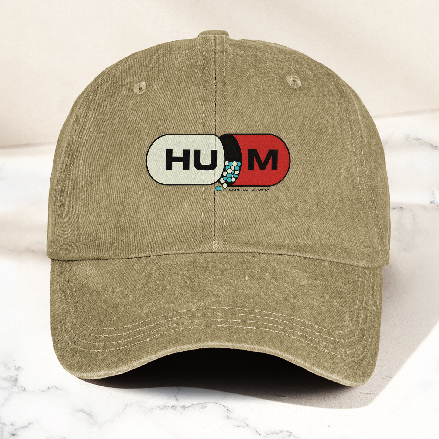 Hum Medication Parody Vintage Dad Hat – Funny Graphic Hum Band Cotton Cap (With Box)