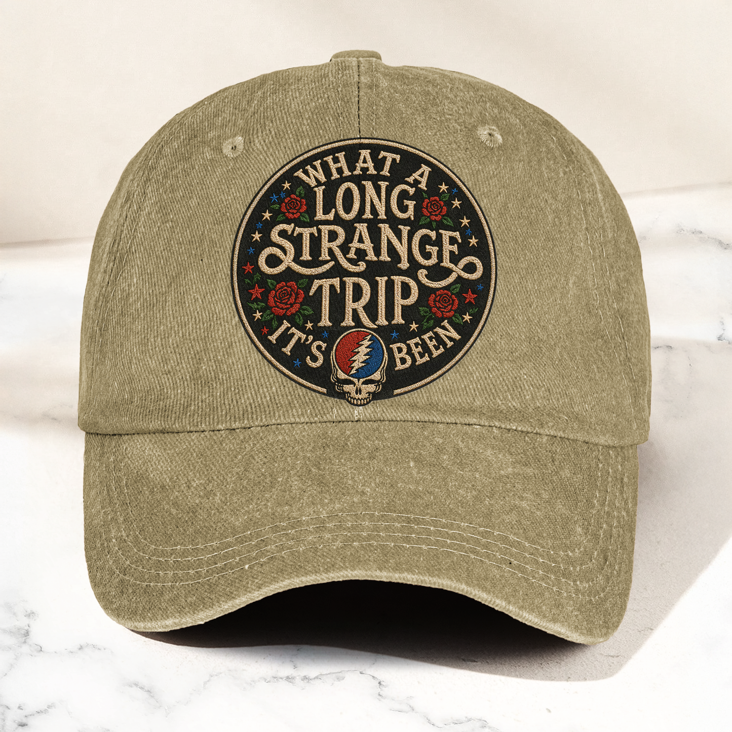 Grateful Dead What A Long Strange Trip It’s Been Vintage Dad Hat – Deadhead Camping Cap Gift