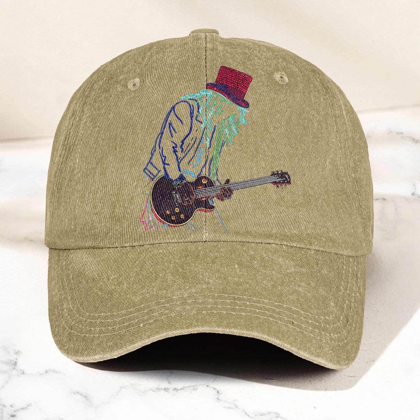 Guns N’ Roses Guitar Graphic Denim Cap – Retro Vintage Dad Cap Gift For Dad (With Box)