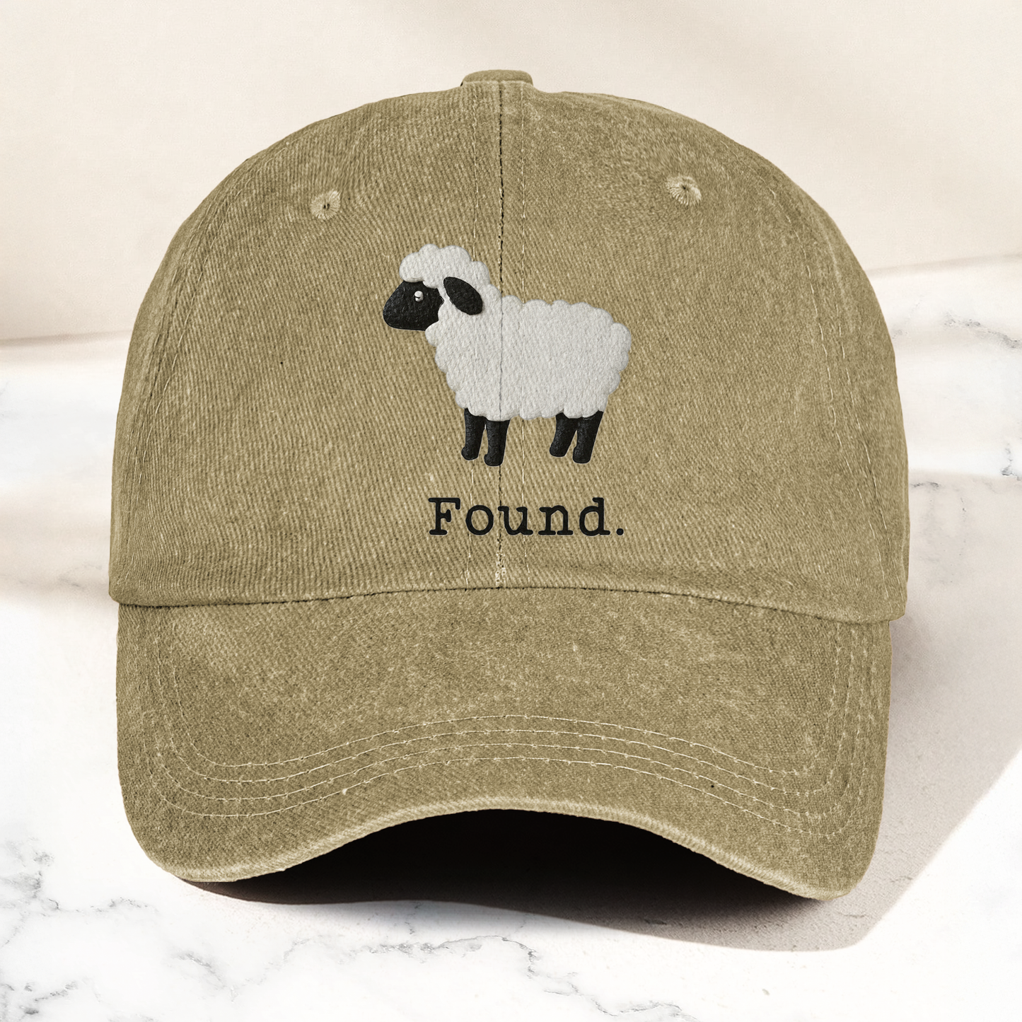 Found Lost Sheep Christian Faith Denim Cap – Vintage Dad Cap Gift For Dad (With Box)