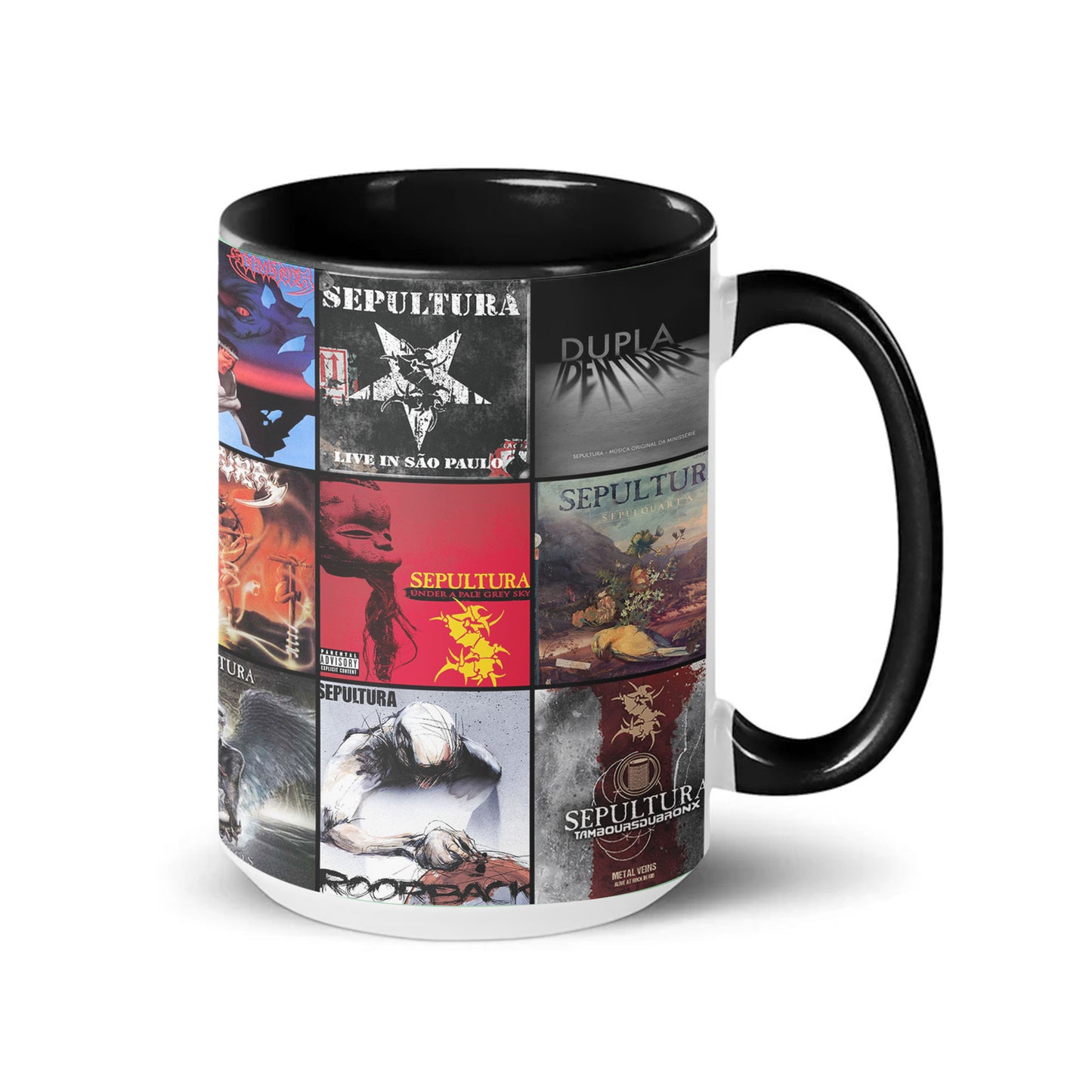 Sepultura Accent Mug – Brazilian Metal Legends Album Collage Gift