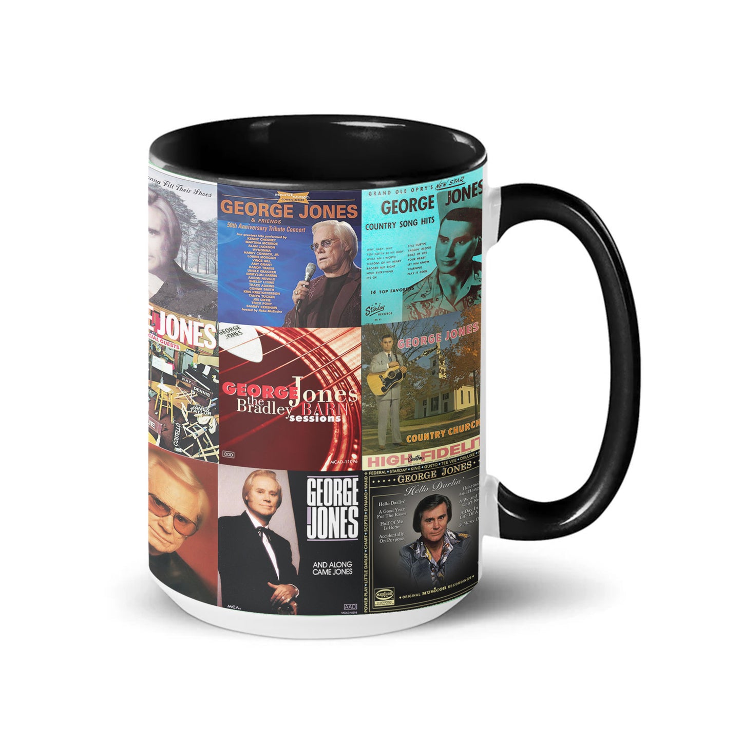 George Jones Accent Mug – Classic Album Cover Collage Gift for Country Music Fans