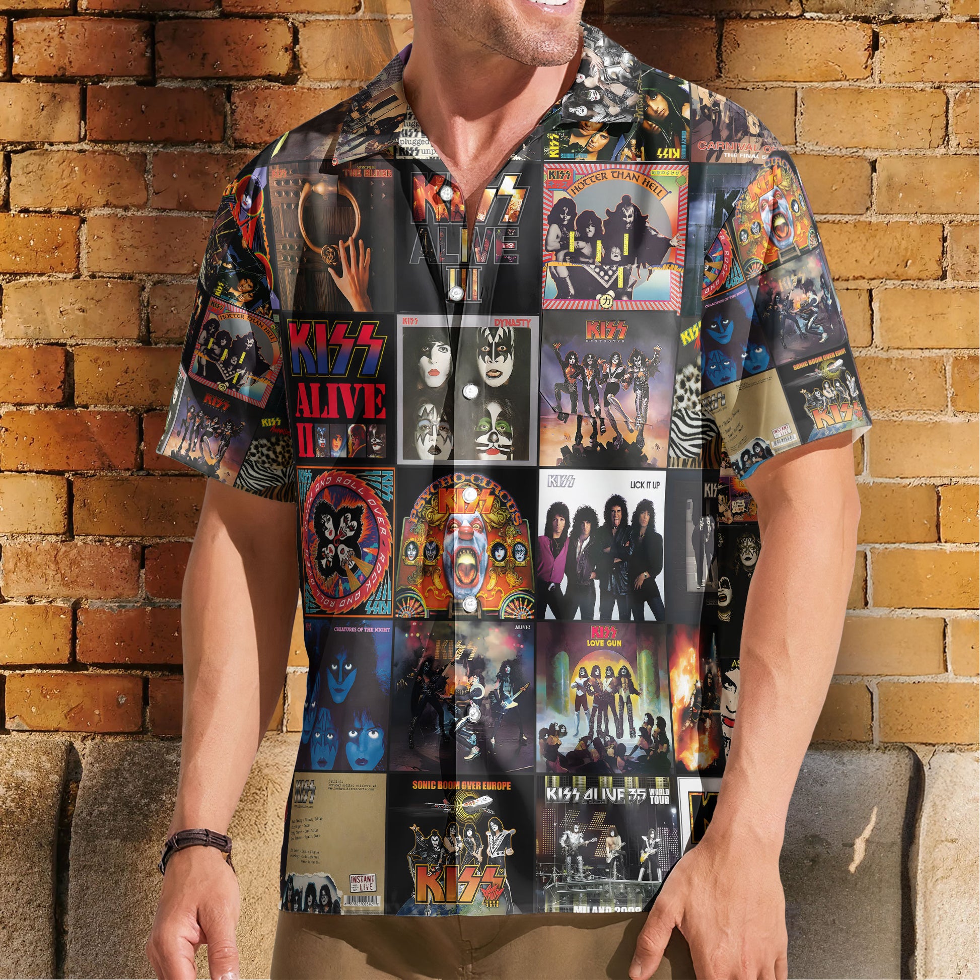 kiss dress shirt Collared in Kisses Button Up Shirt - White
