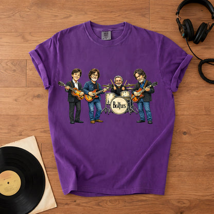 The Beatles Band Members Comfort Colors Tee – Paul McCartney John Lennon Ringo Starr George Harrison Tribute Classic Rock Shirt