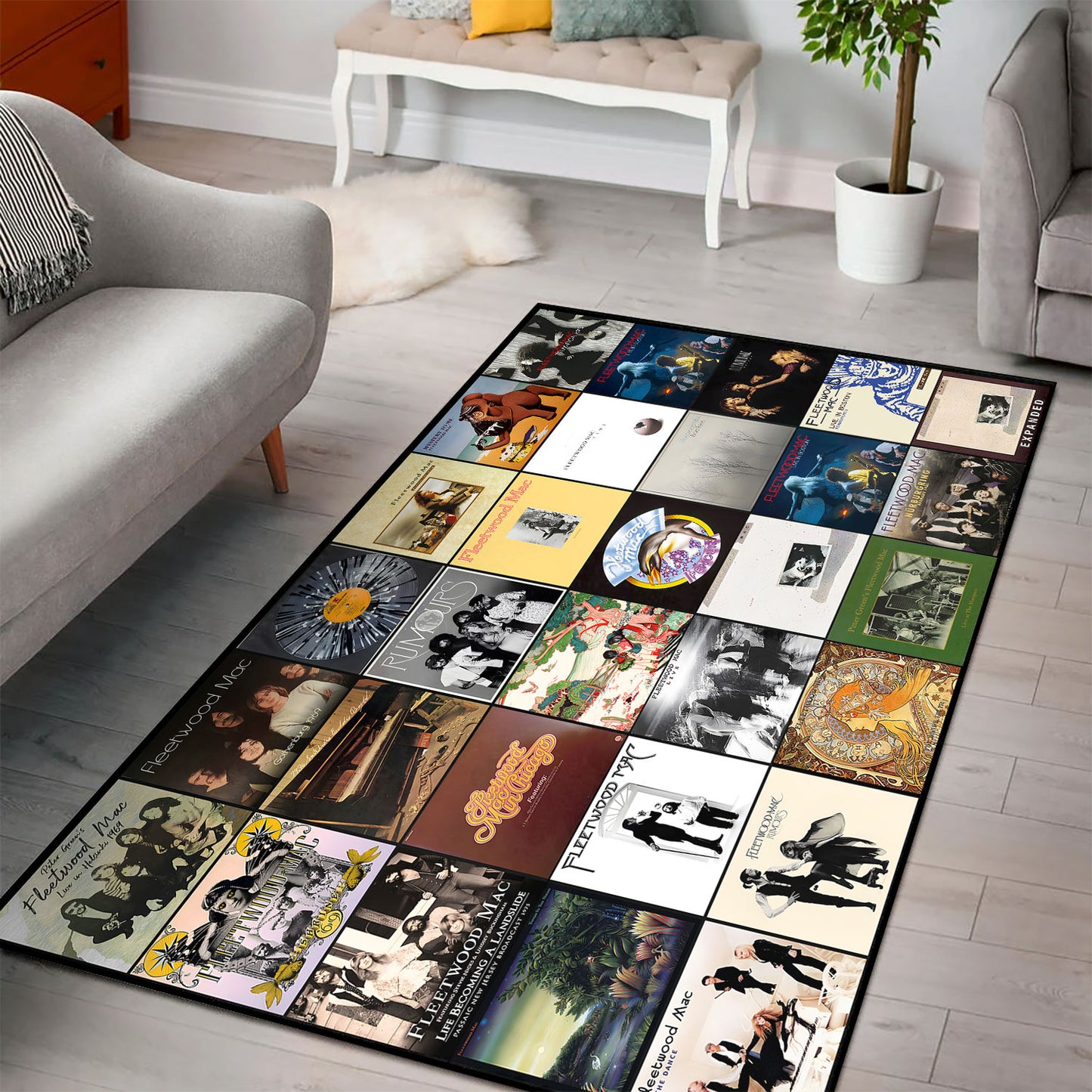 Fleetwood Mac Album Cover Collage Rug
