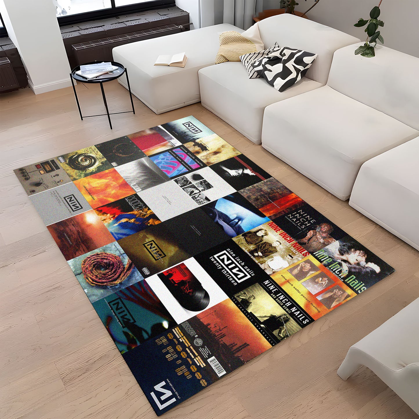 Nine Inch Nails Album Cover Collage Rug