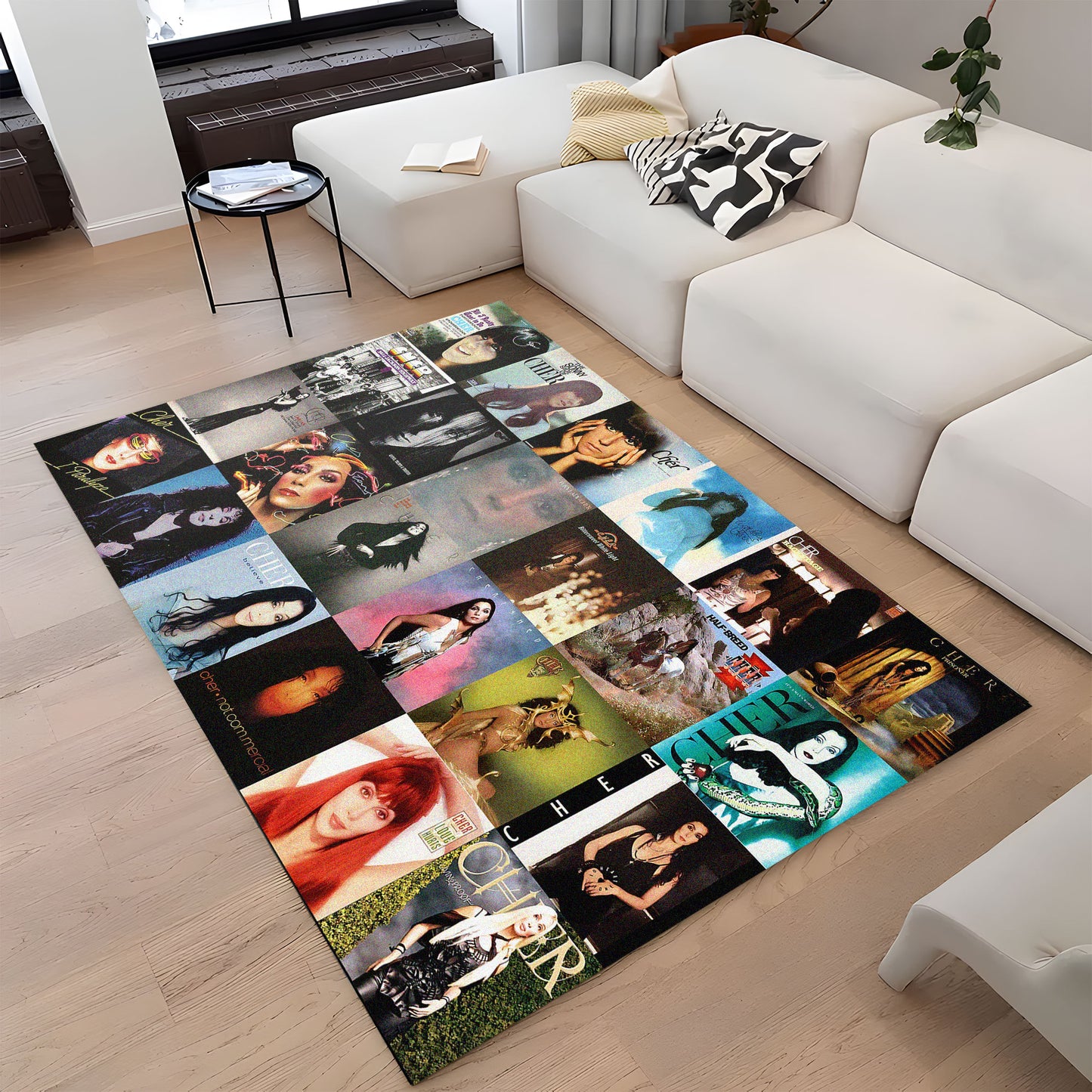 Cher Album Cover Collage Rug