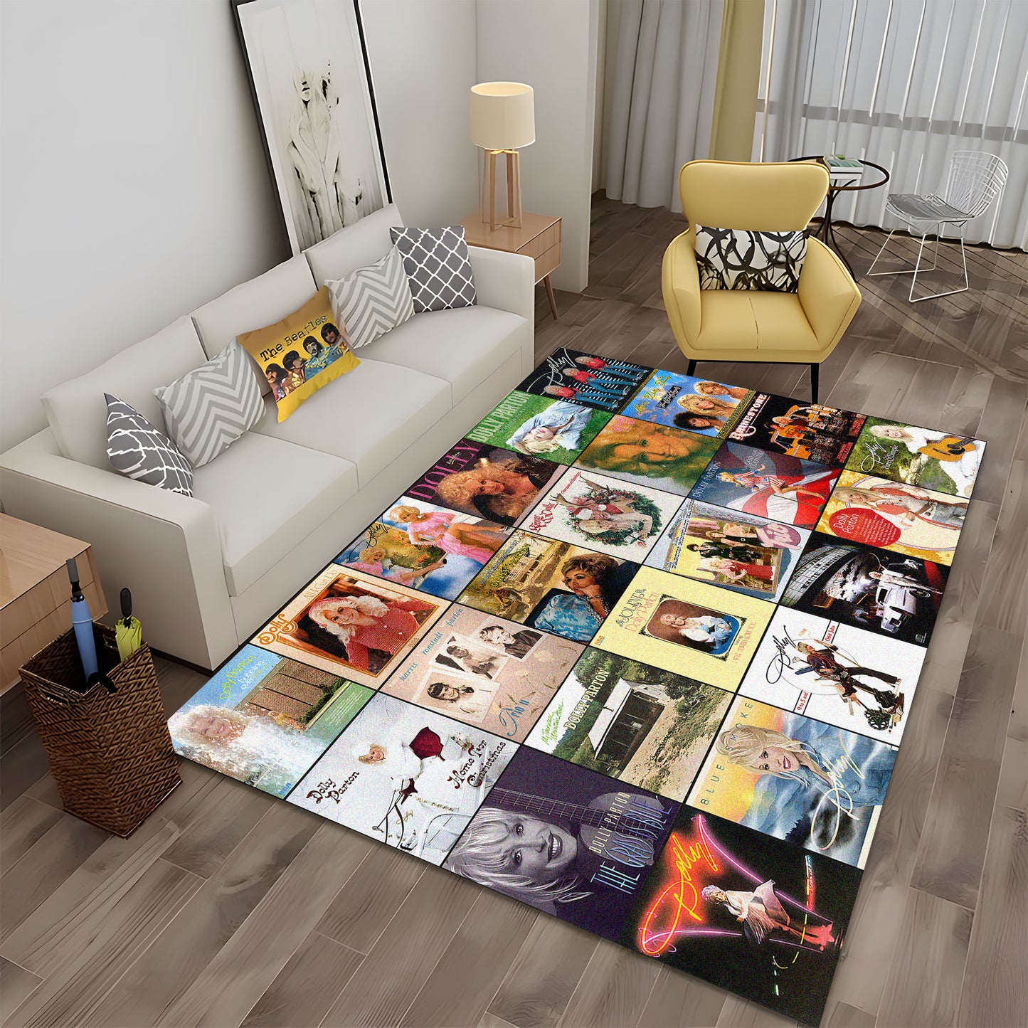 Dolly Parton Album Cover Collage Rug
