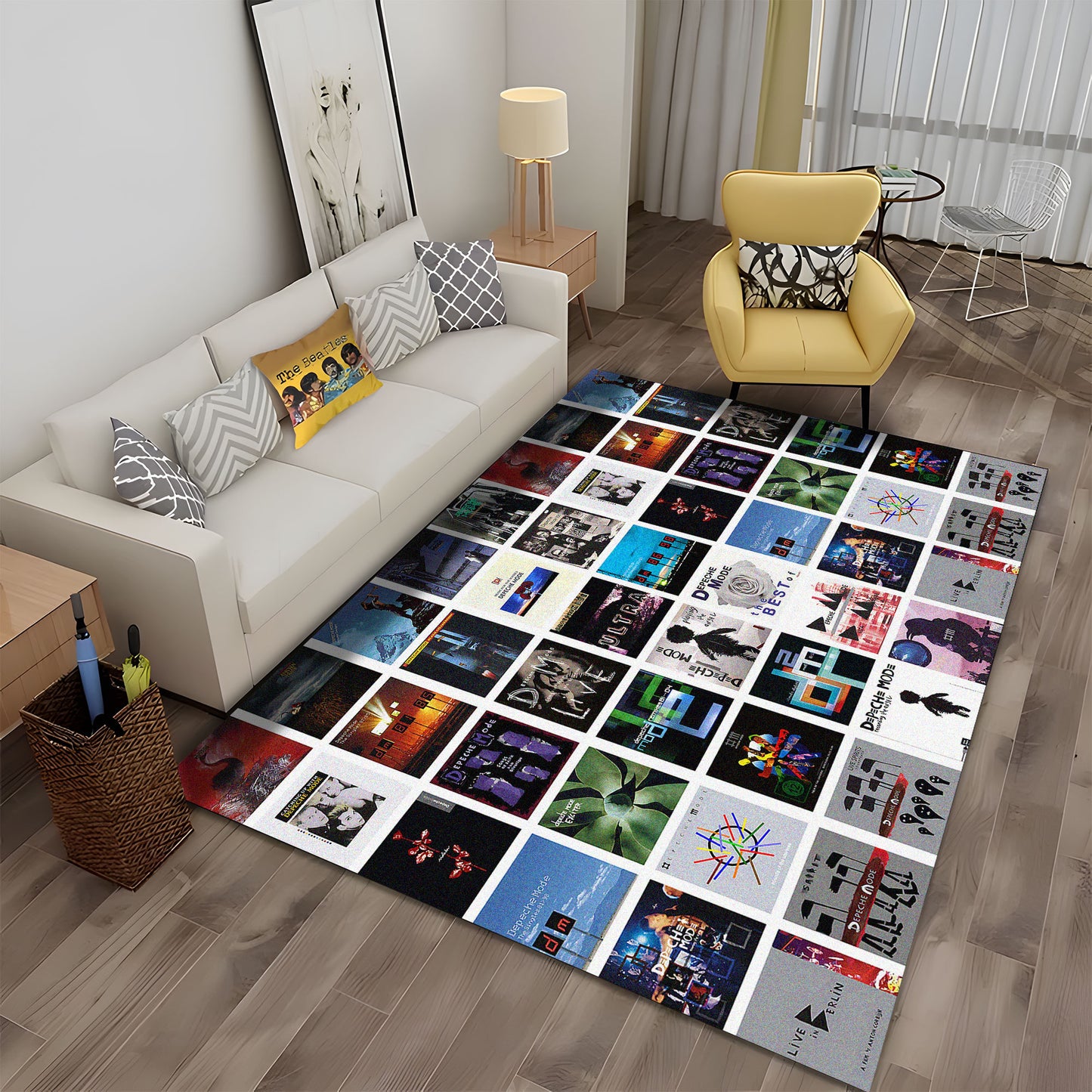 Depeche Mode Album Cover Collage Rug