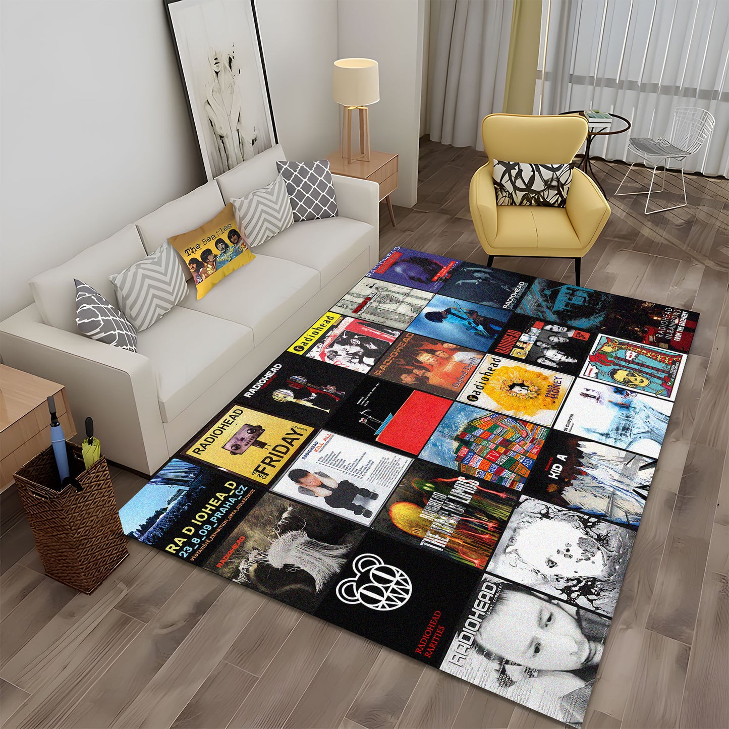 Radiohead Album Cover Collage Rug