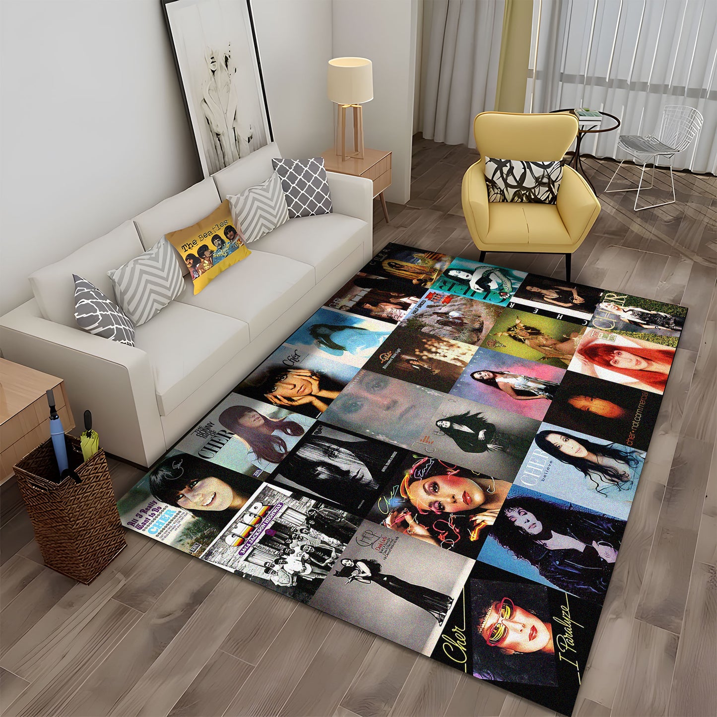 Cher Album Cover Collage Rug