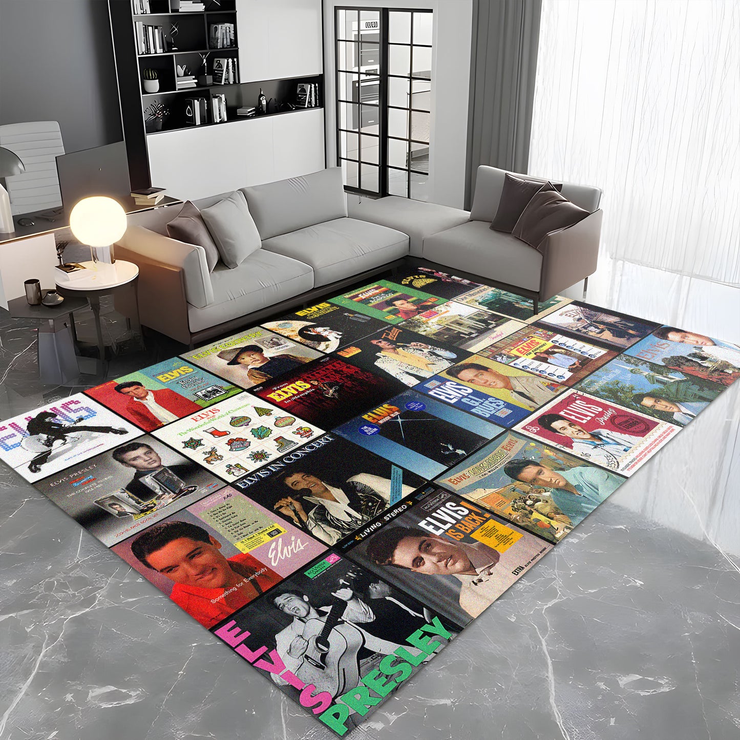 Elvis Presley Album Cover Collage Rug