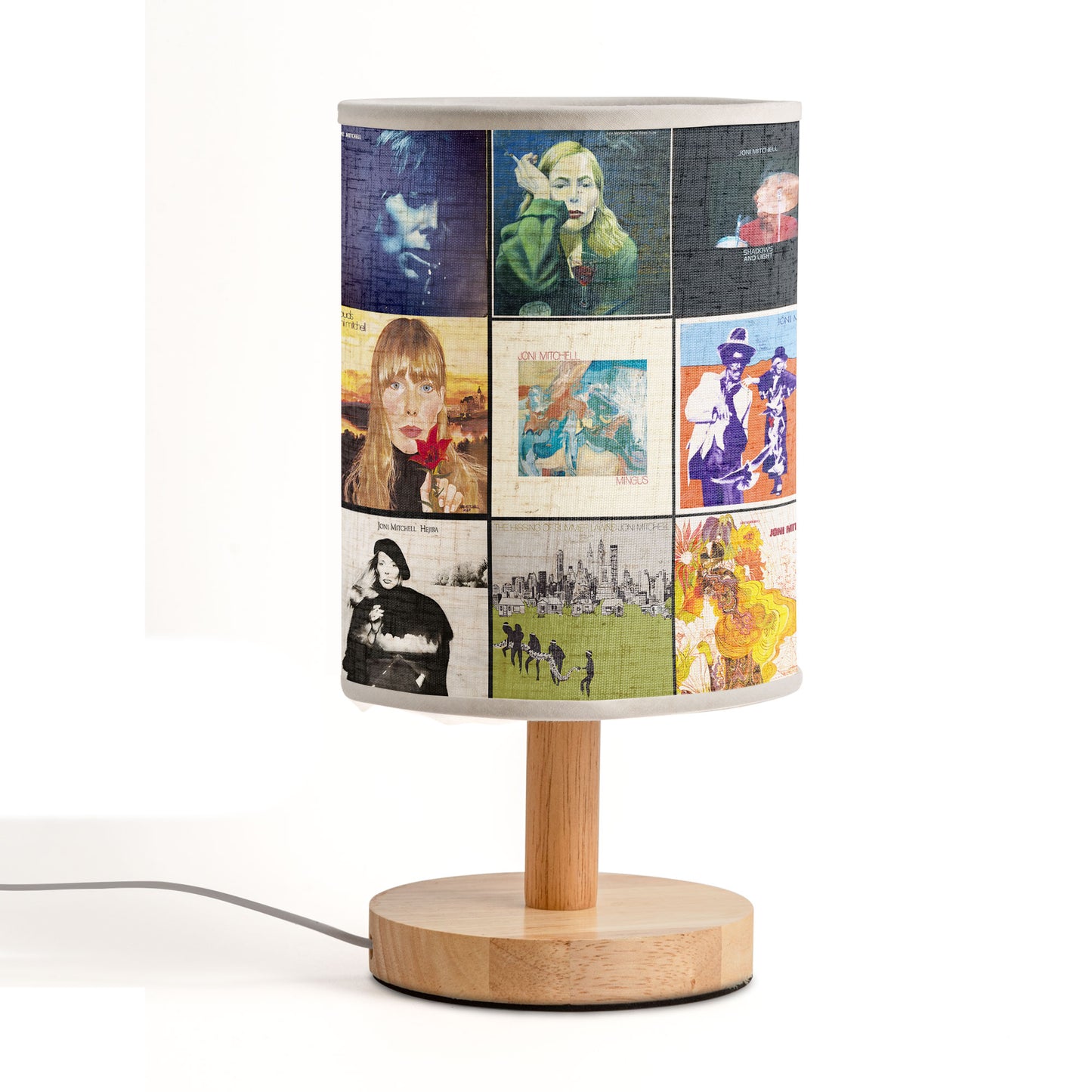 Joni Mitchell Fabric Lamp – A Warm Glow of Folk-Art Nostalgia