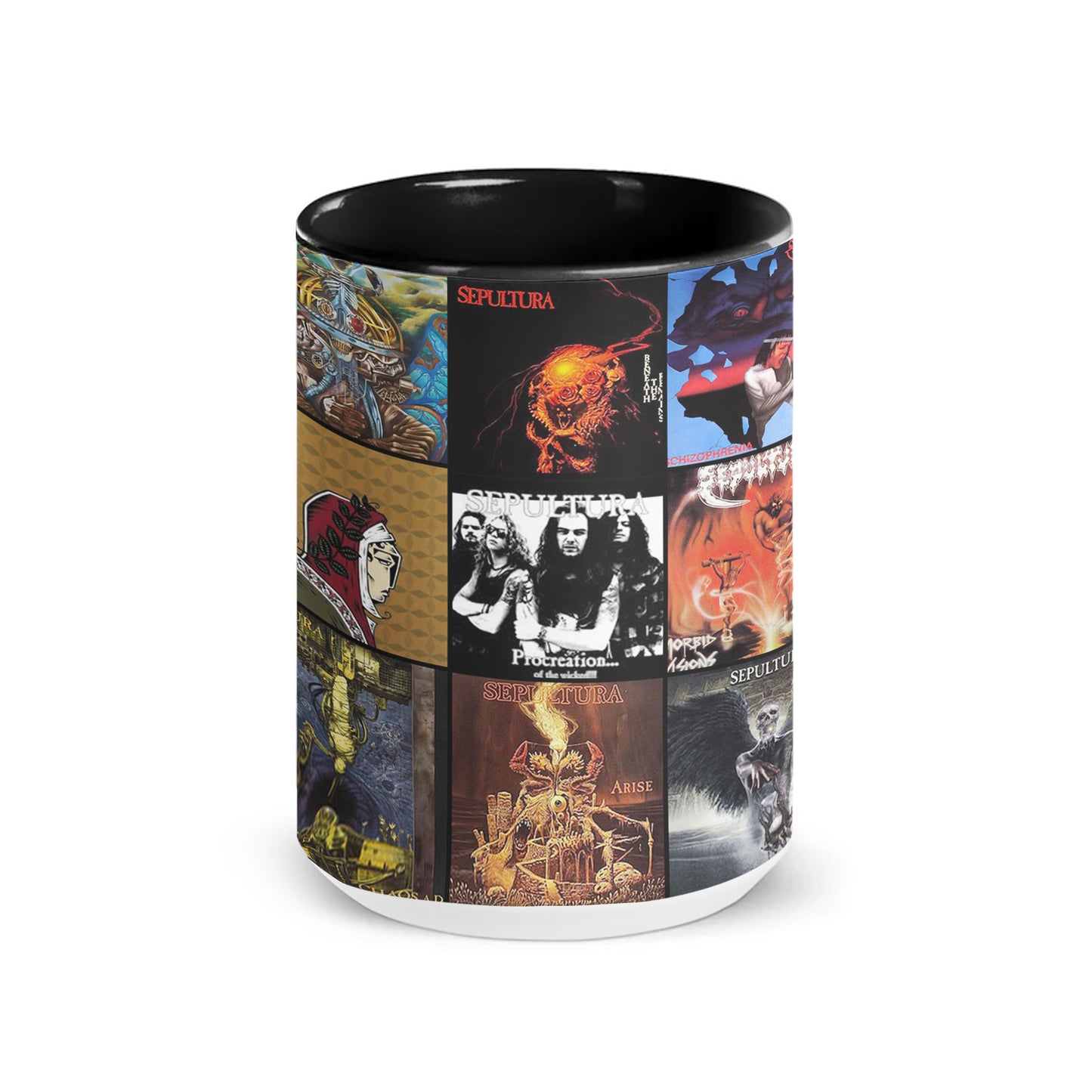 Sepultura Accent Mug – Brazilian Metal Legends Album Collage Gift