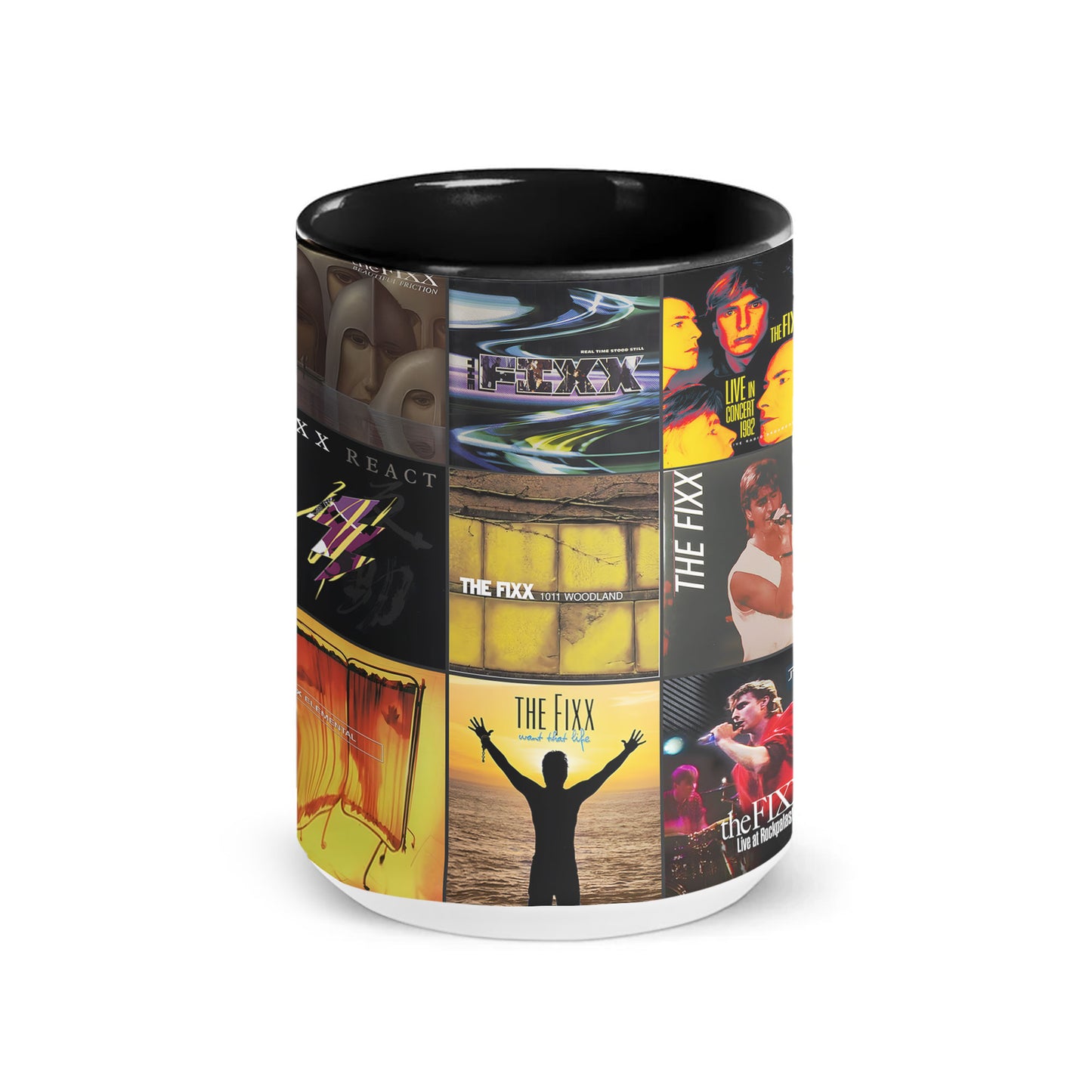 The Fixx Accent Mug – New Wave Classics Album Collage Gift