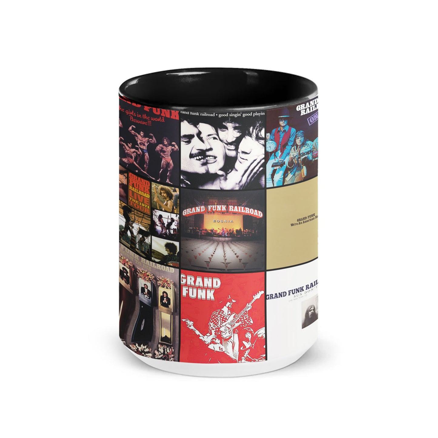 Grand Funk Railroad Accent Mug – Classic Rock Album Collage Gift