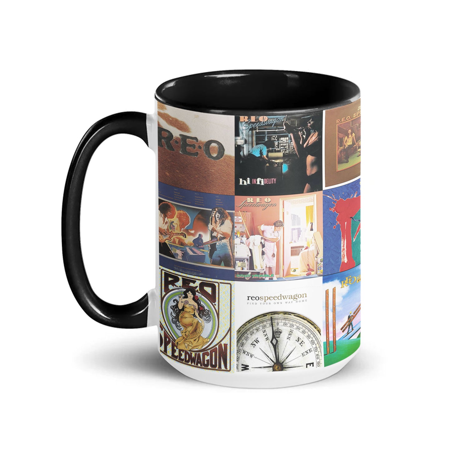 REO Speedwagon Album Art Collection Accent Mug for Music Fans – Classic Rock Coffee Cup Gift