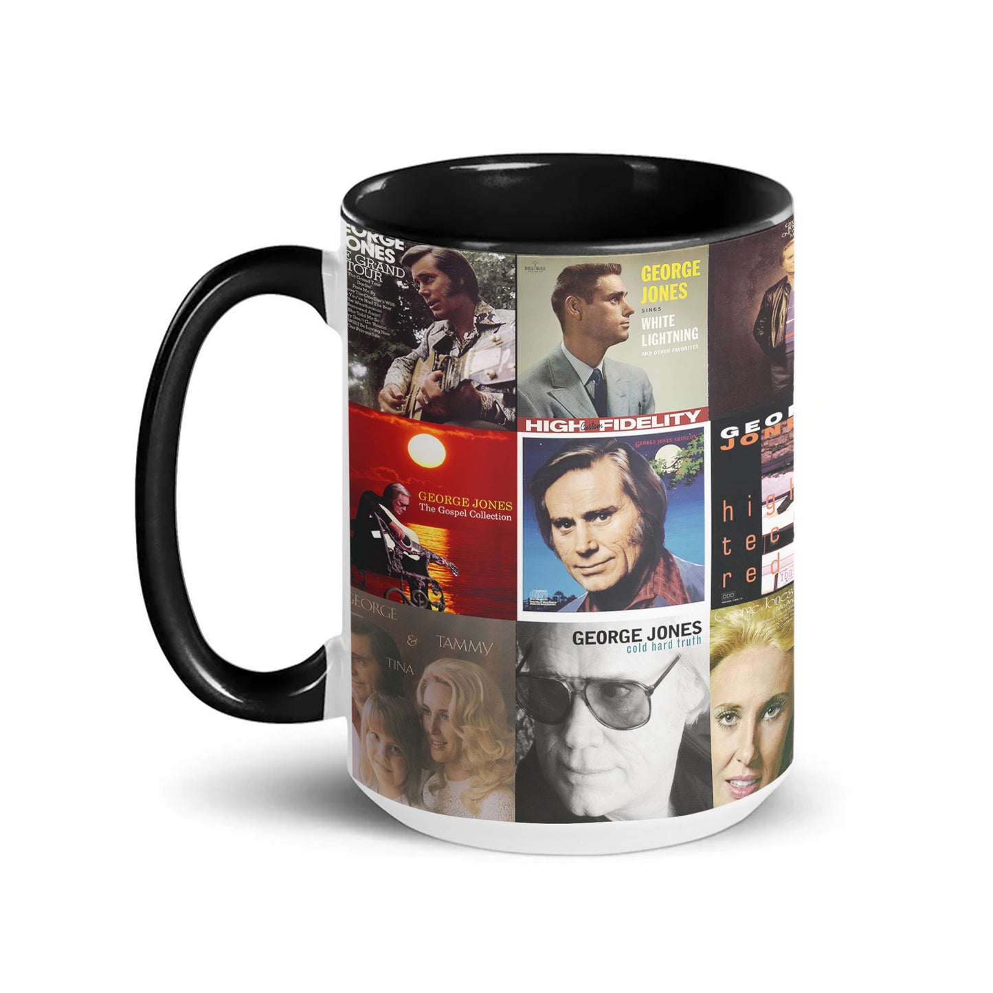 George Jones Accent Mug – Classic Album Cover Collage Gift for Country Music Fans