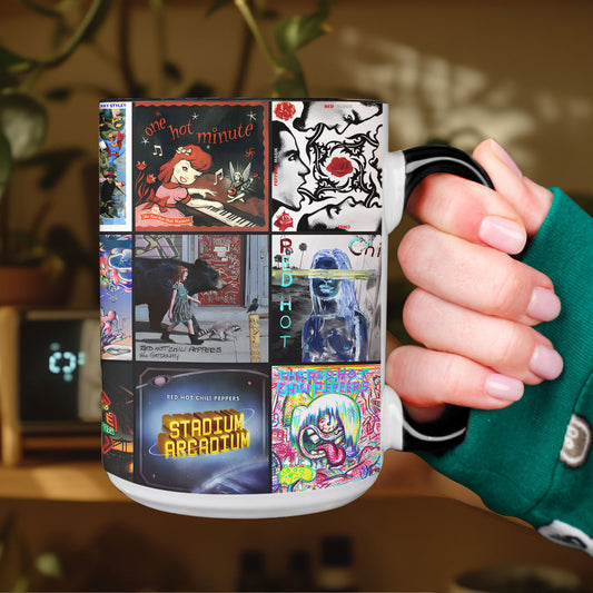 Red Hot Chili Peppers Accent Mug – Classic Album Cover Collage Gift for Fans