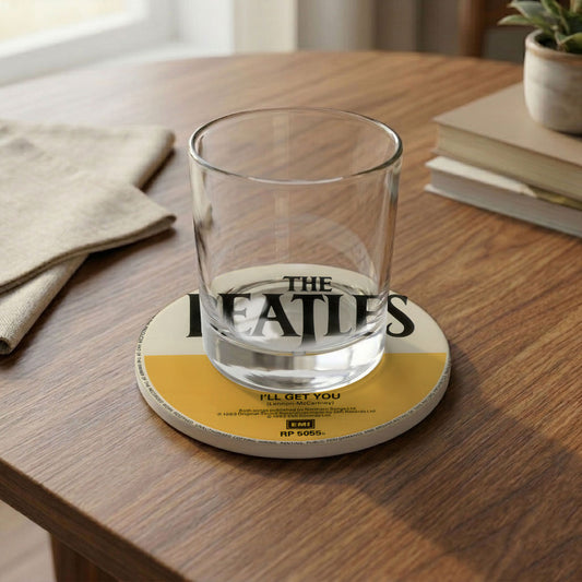 The Beatles Vintage Record Ceramic Coasters – Vintage Vinyl Style Music Coasters