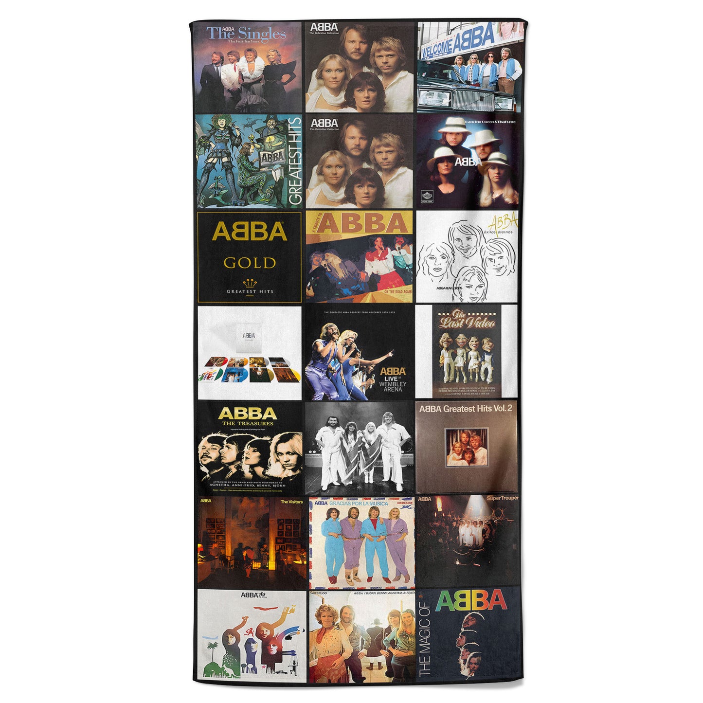 ABBA Beach Towel – Album Cover Collage Classic Rock Towel