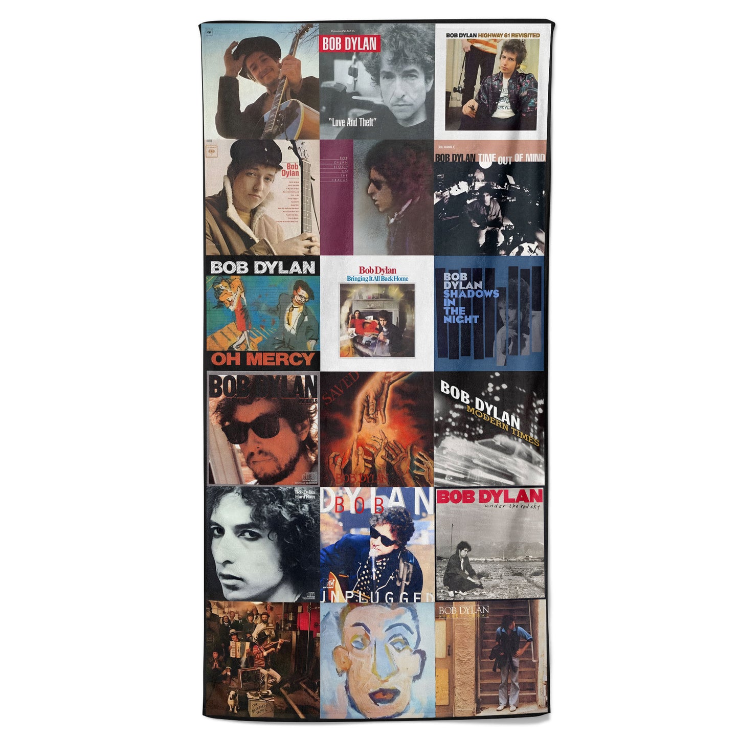 Bob Dylan Beach Towel – Album Cover Collage Folk Country Towel
