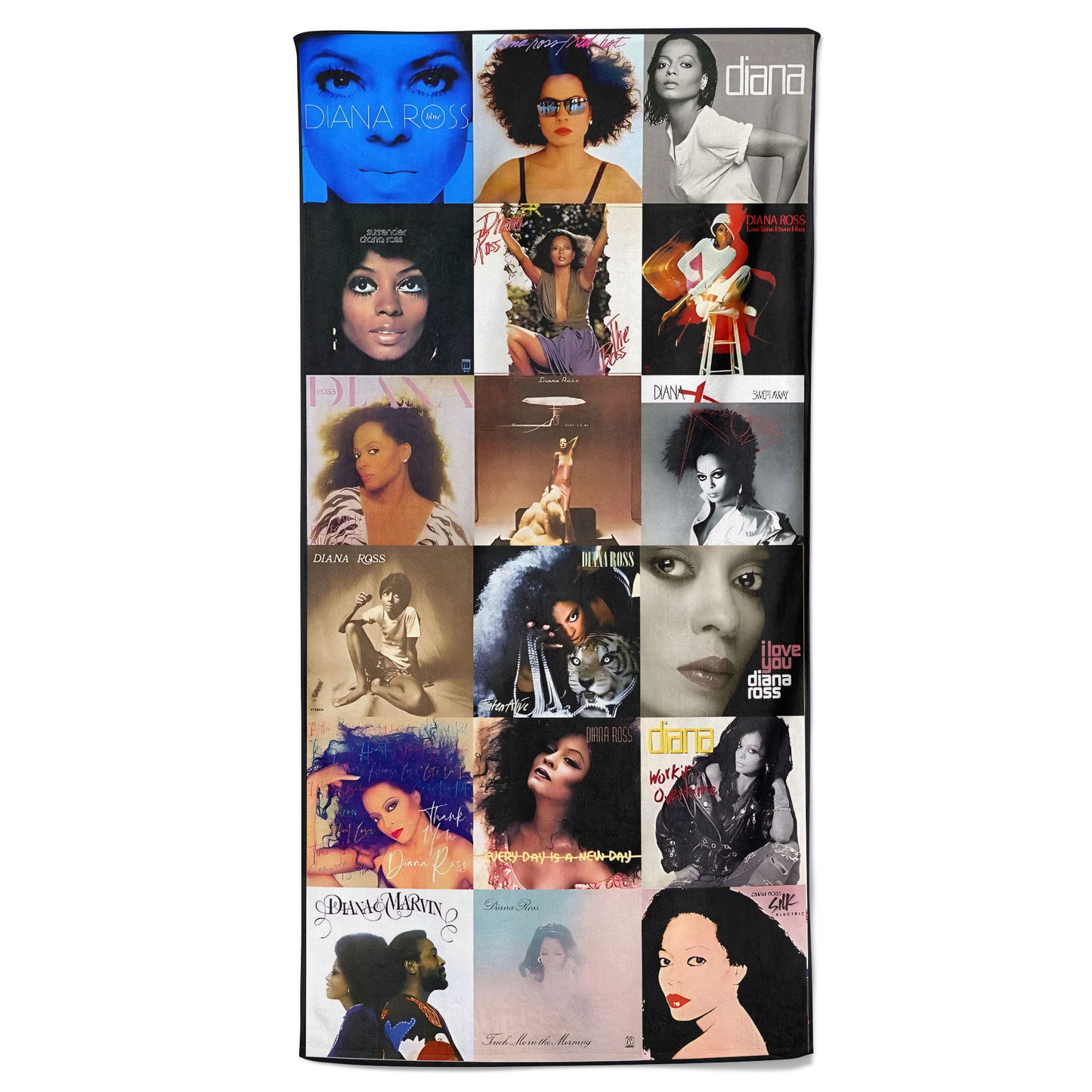 Diana Ross 2 Beach Towel – Album Cover Collage Classic Pop And Rock Towel