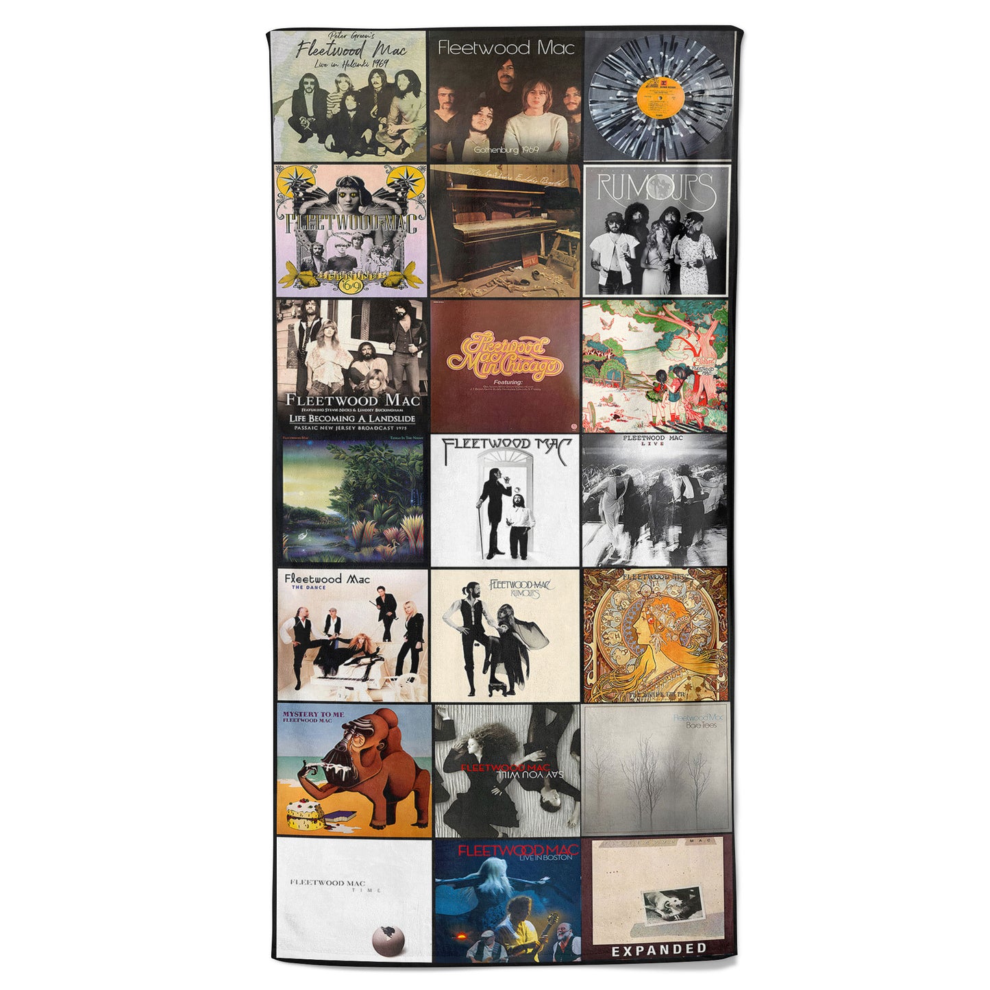 Fleetwood Mac Beach Towel – Album Cover Collage Classic Rock Towel