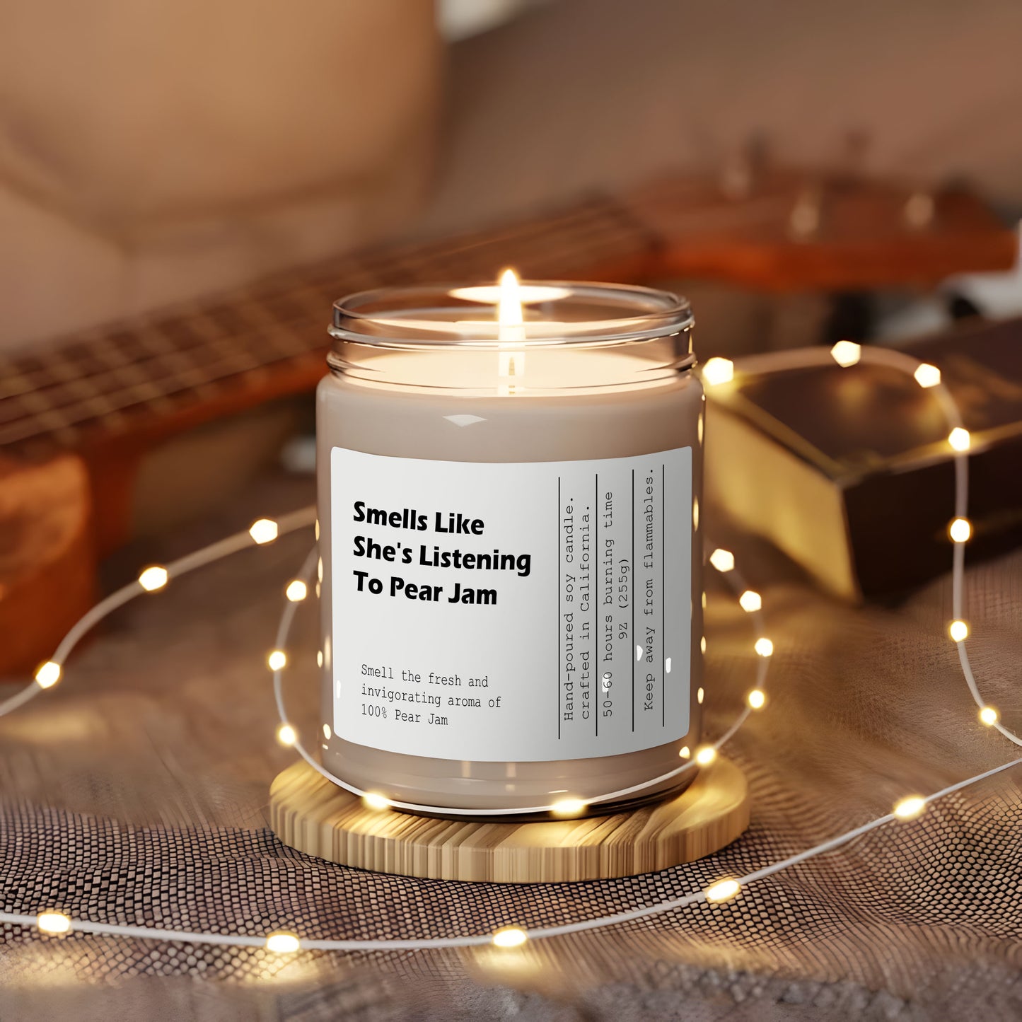 Pearl Jam Scented Candle – “Smells Like She’s Listening To Pearl Jam” Grunge Music Lover Gift