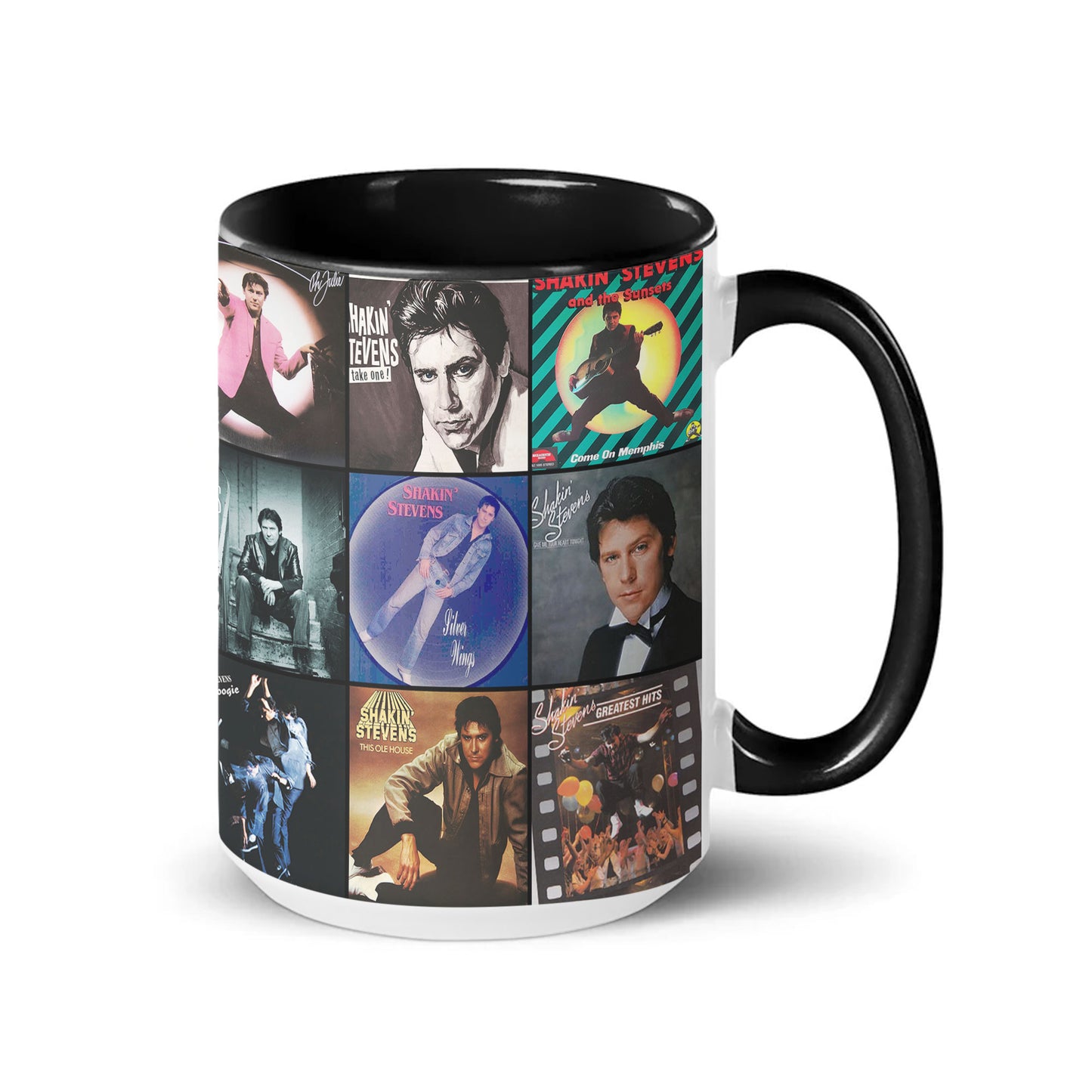 Shakin’ Stevens Accent Mug – Retro Album Collage Tribute