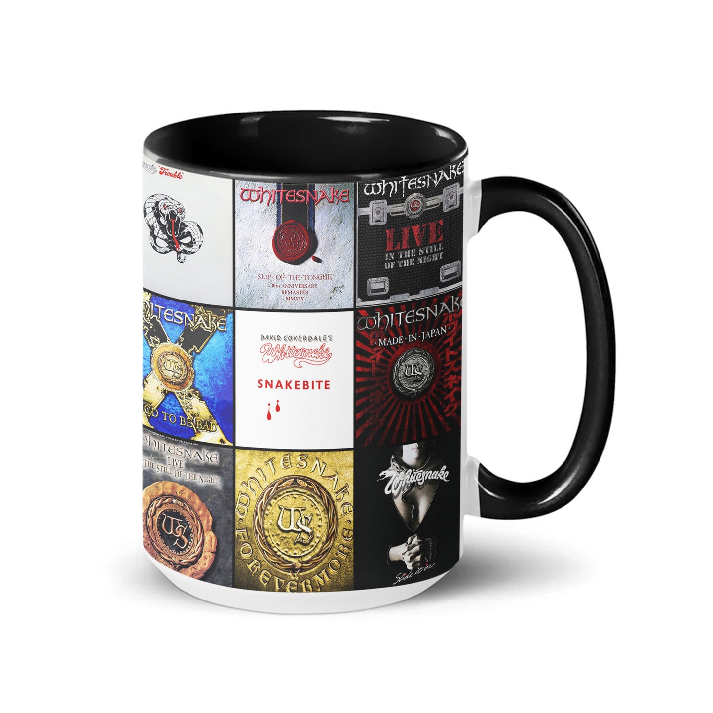 Whitesnake Accent Mug – Classic Rock Nostalgia Collage Gift