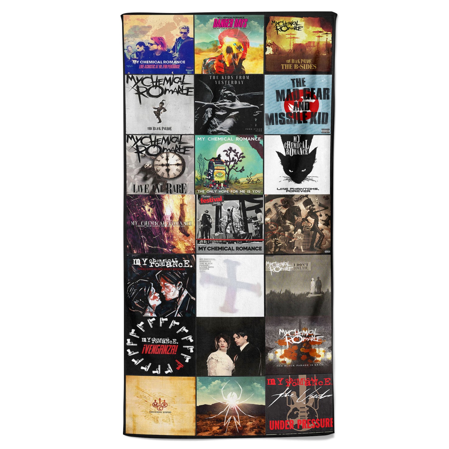 My Chemical Romance Beach Towel – Album Cover Collage Classic Rock Towel