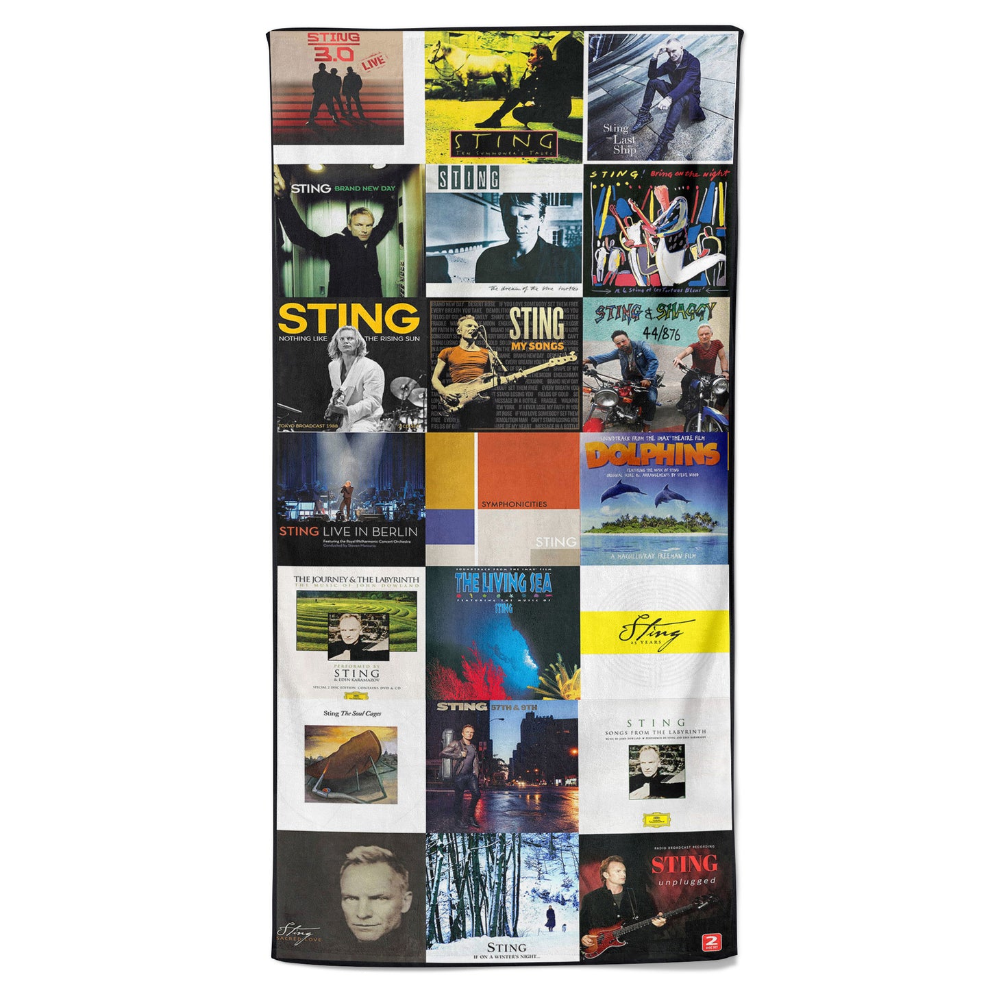 Sting Beach Towel – Album Cover Collage Classic Rock Towel