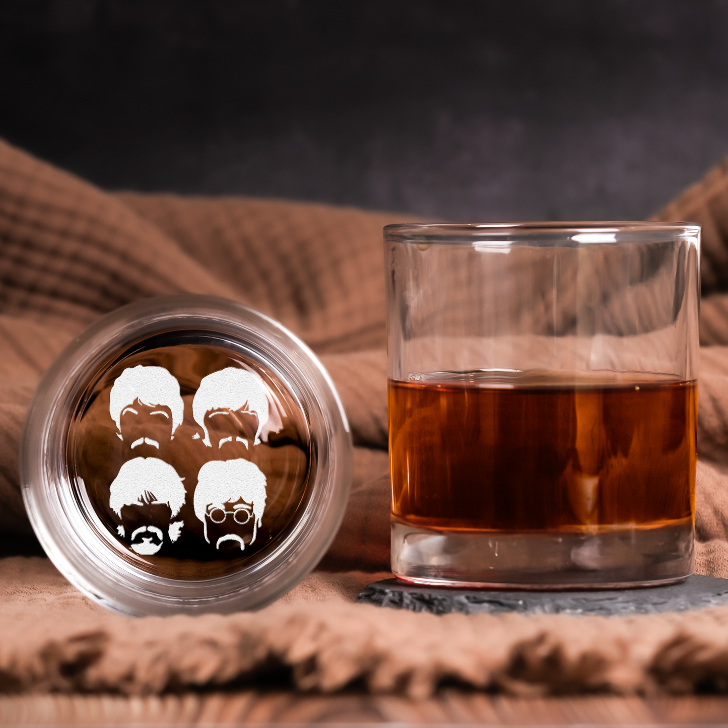 The Beatles Collection Engraved Whiskey Glass - Multiple Designs Available ( With Gift Box )
