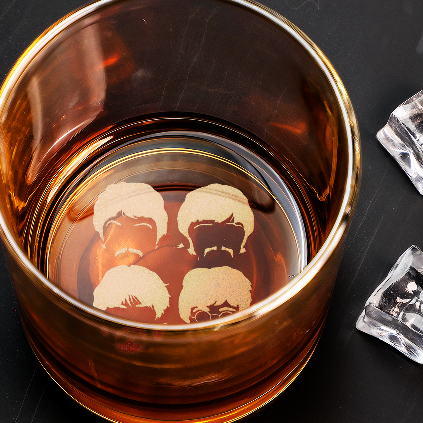 The Beatles Collection Engraved Whiskey Glass - Multiple Designs Available ( With Gift Box )