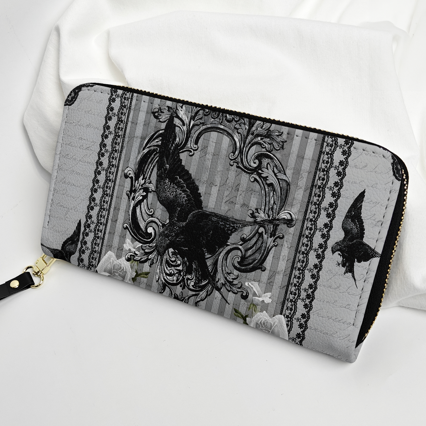 The Raven Gothic Leather Handbag & Wallet Set – Whispers of Poe’s Midnight