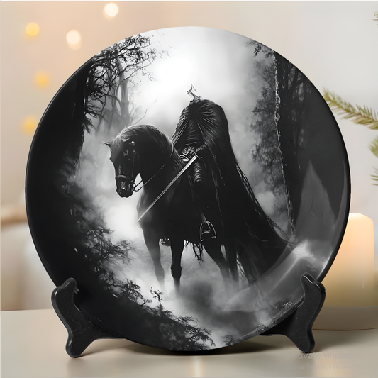 Headless Horseman Halloween Decorative Ceramic Plate