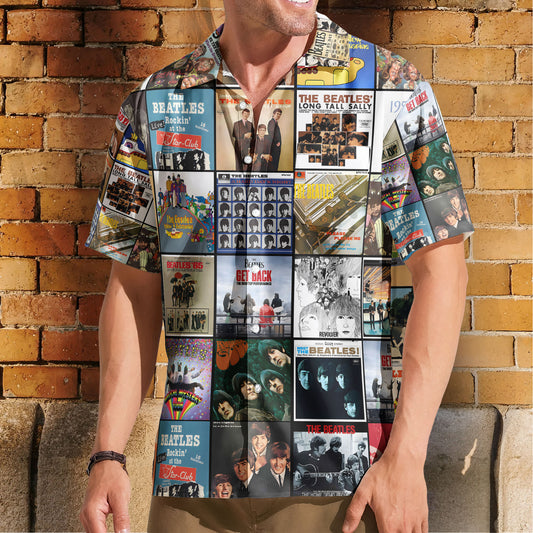 The Beatles Nostalgia Collage Hawaiian Shirt – Vintage Album Memories Gift