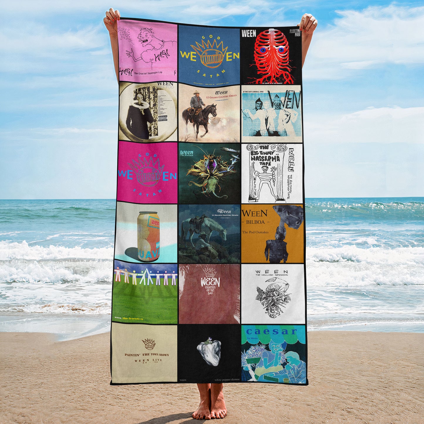 Ween Beach Towel – Album Cover Collage Classic Rock Towel